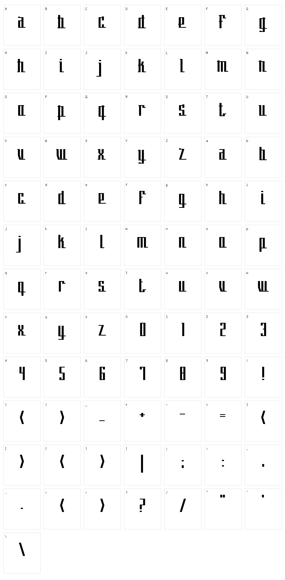 Skew It Character Set