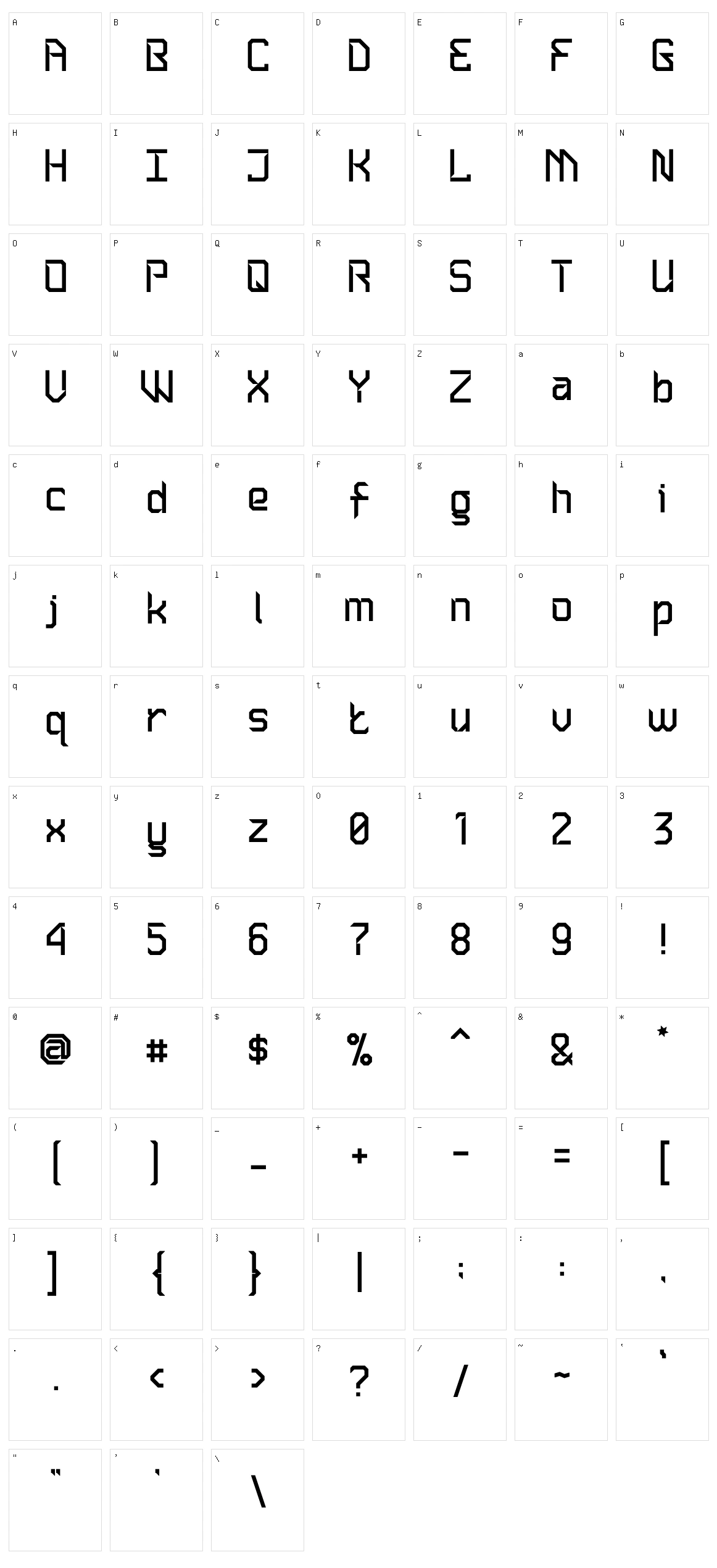 Sliced AB Character Set