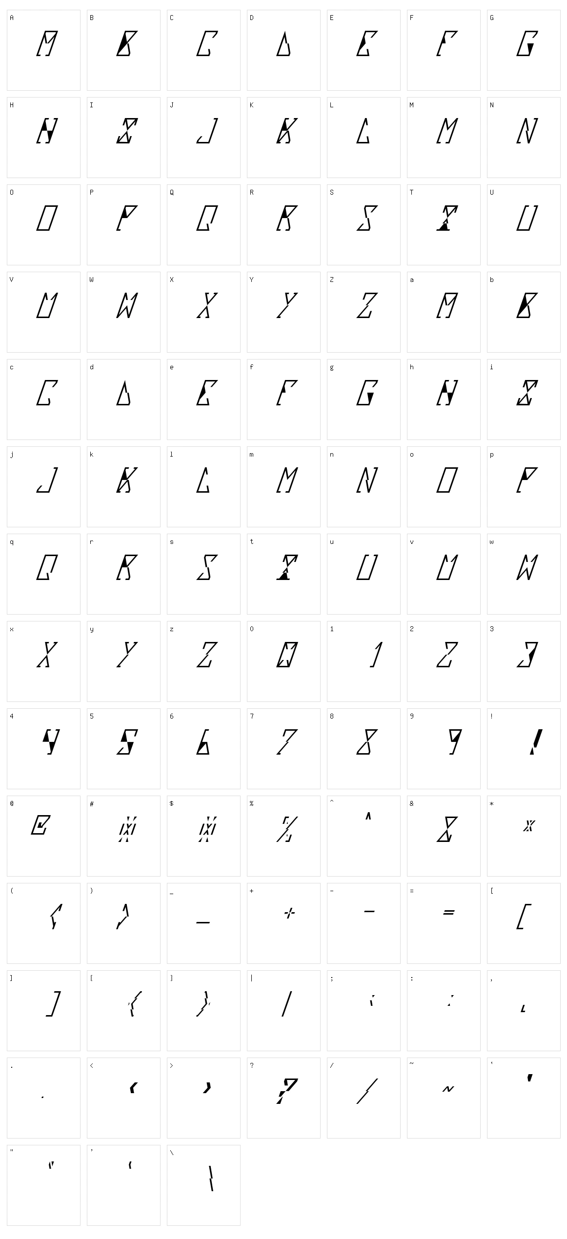 Sloux Character Set