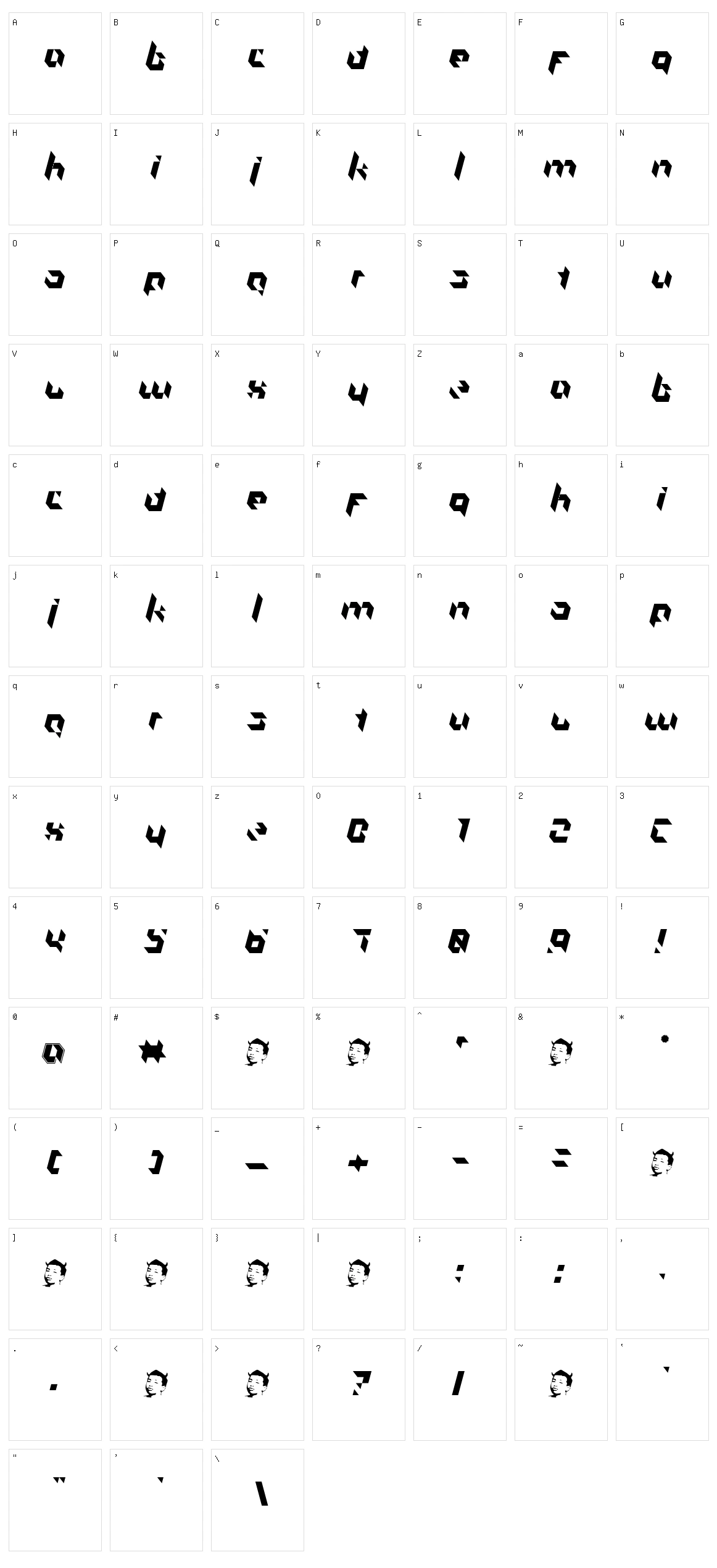 SMPRVL Character Set