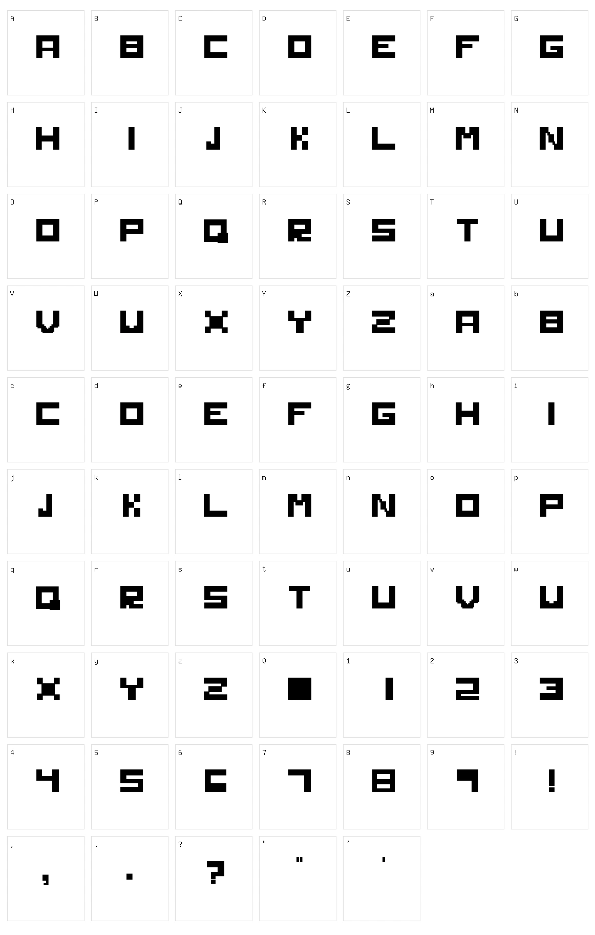 Solid Character Set