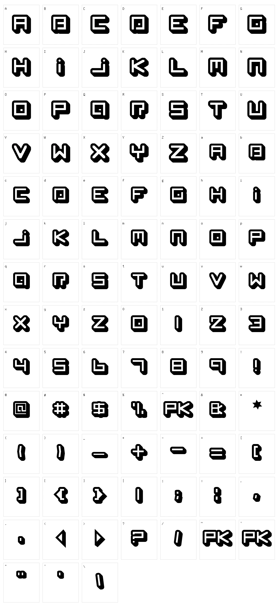 Spleen Machine Character Set