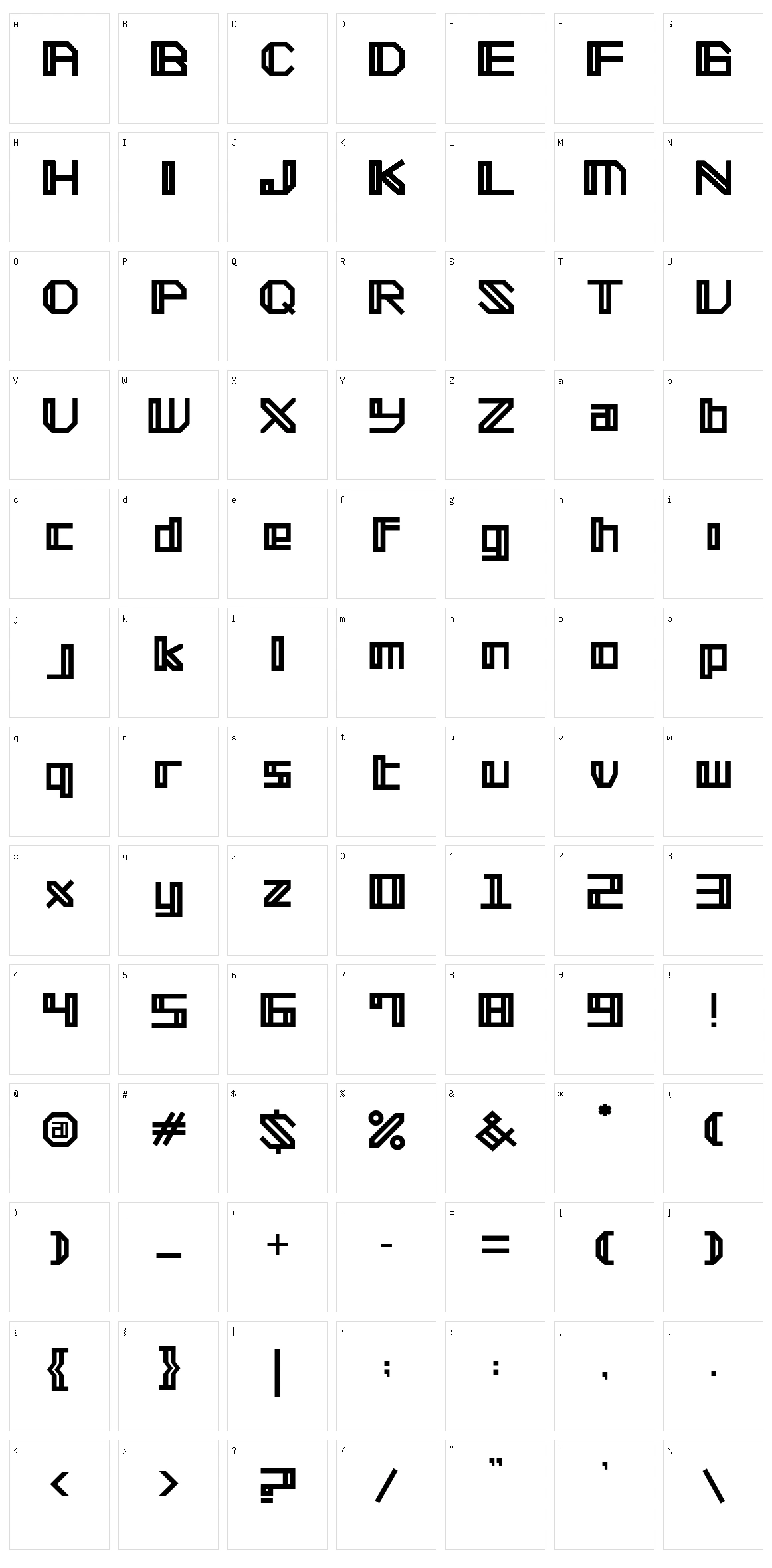 Square Character Set