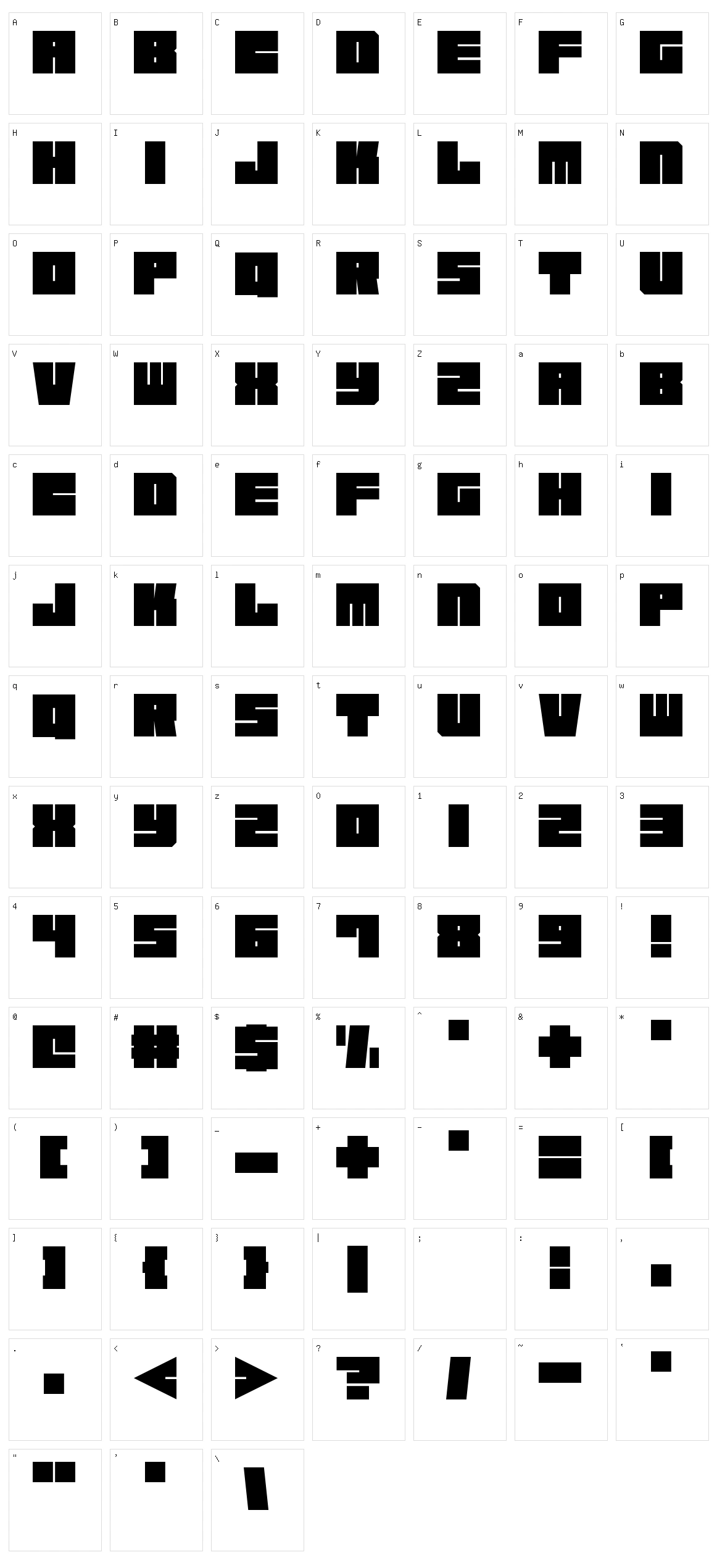 Square Chunks Character Set