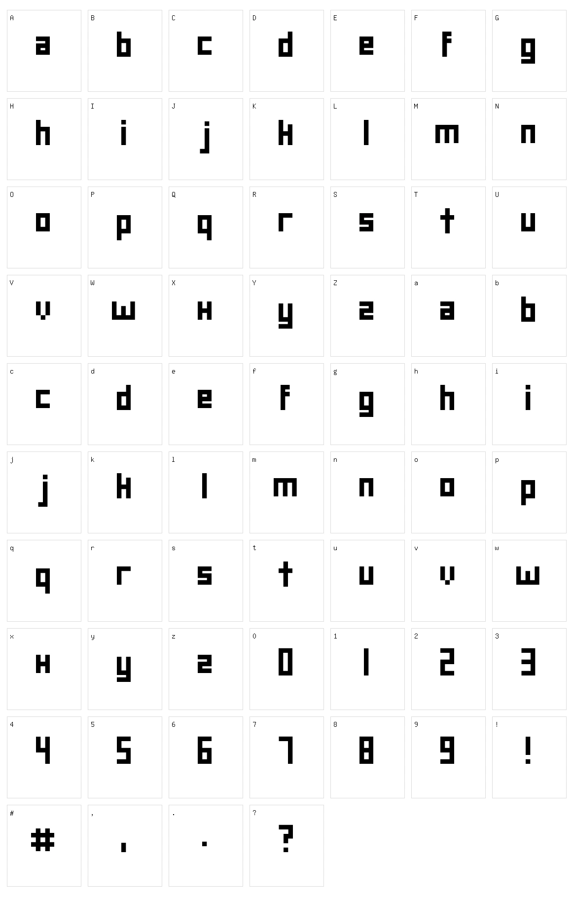 Square Deal Character Set