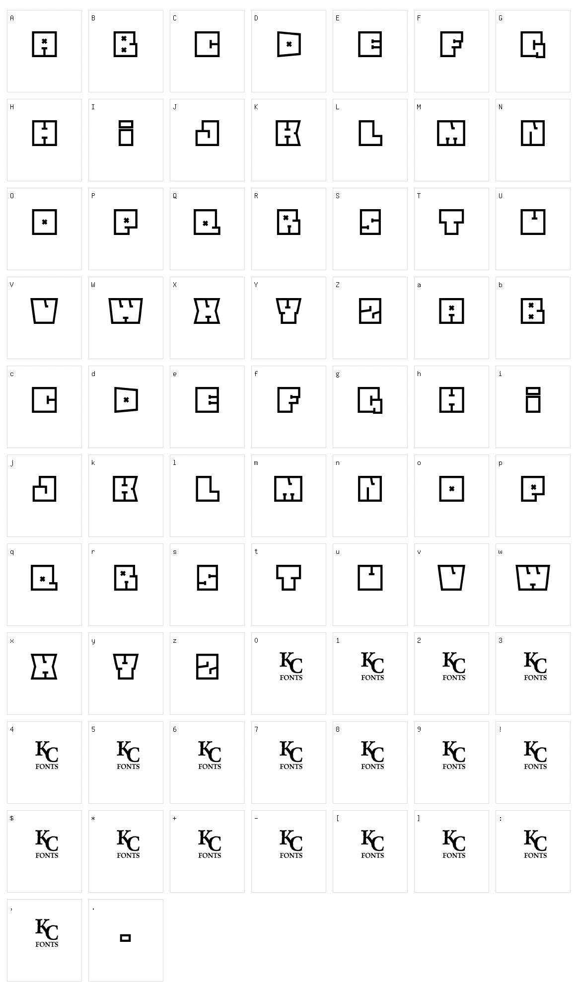 Square Flo Character Set