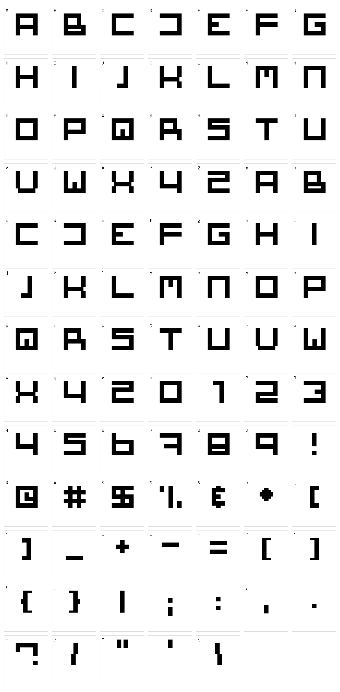 Square One Character Set
