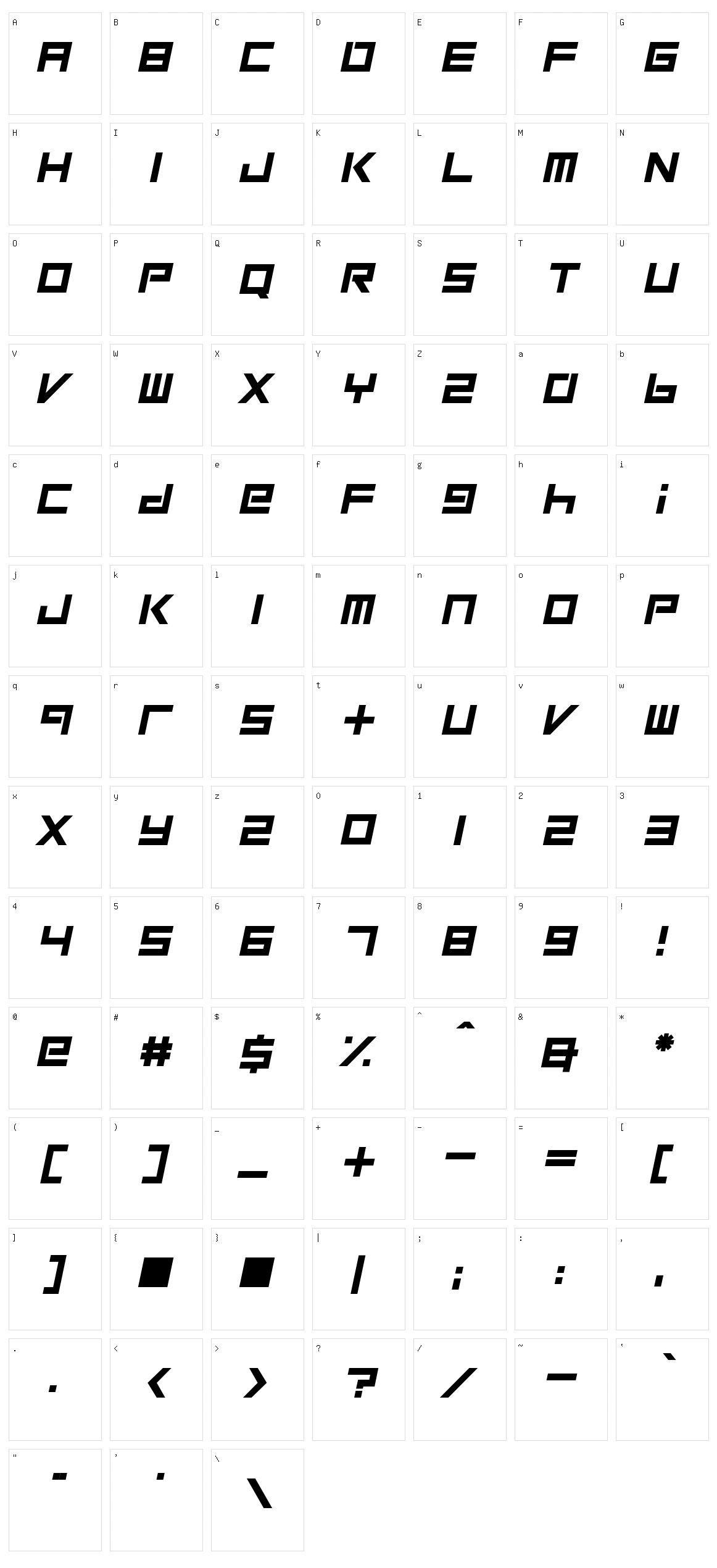Square One Character Set