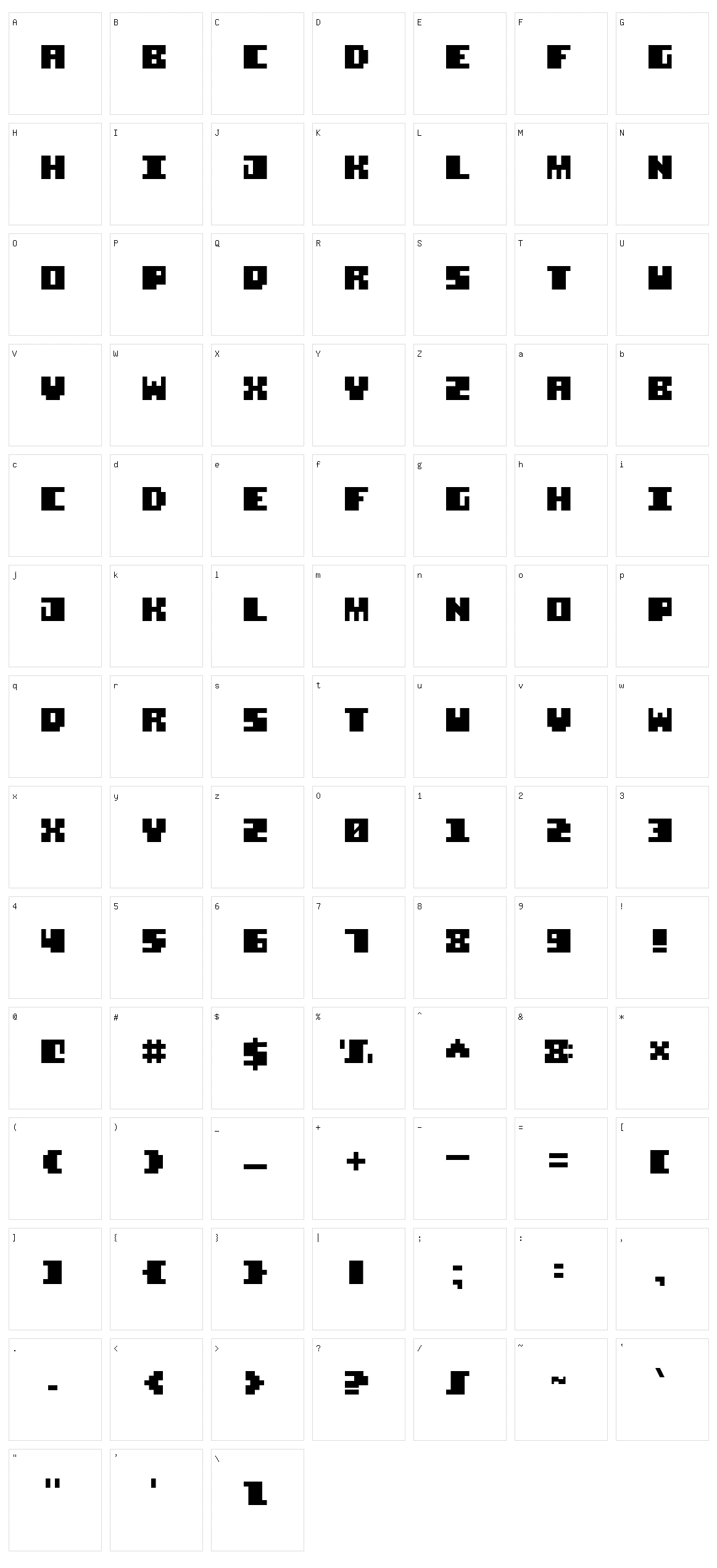 Square Stone-7 Character Set