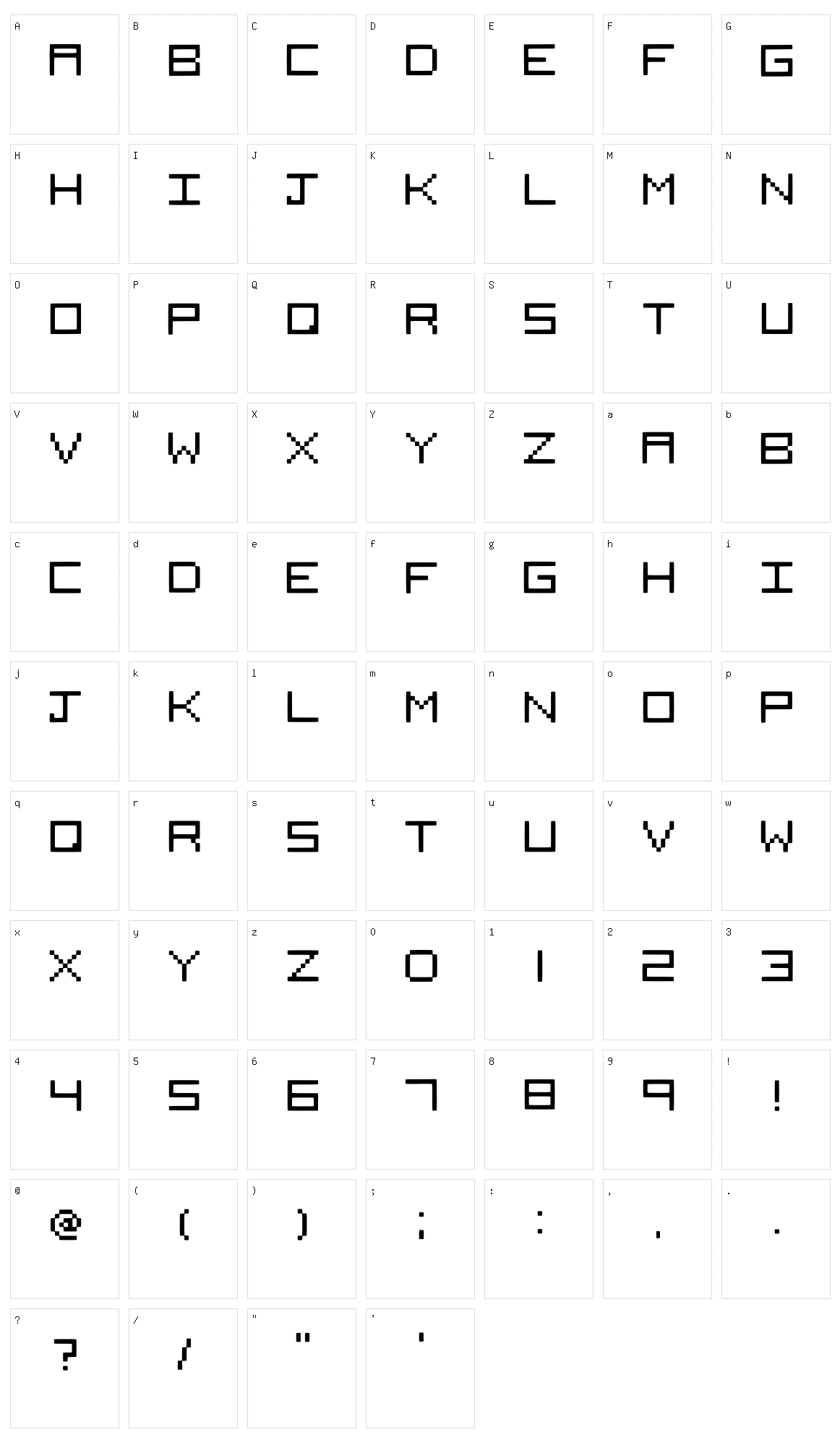 Squared Character Set