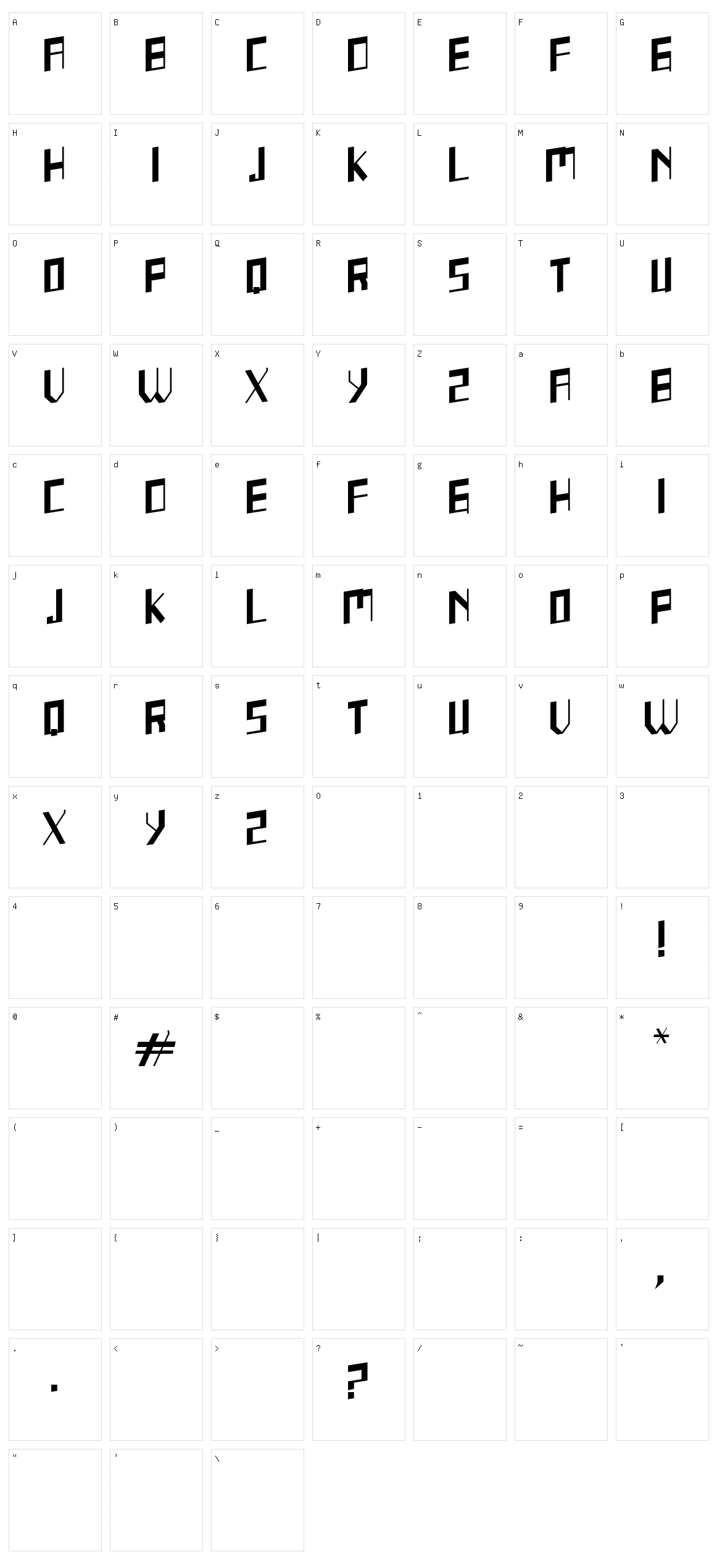 Squarei Character Set