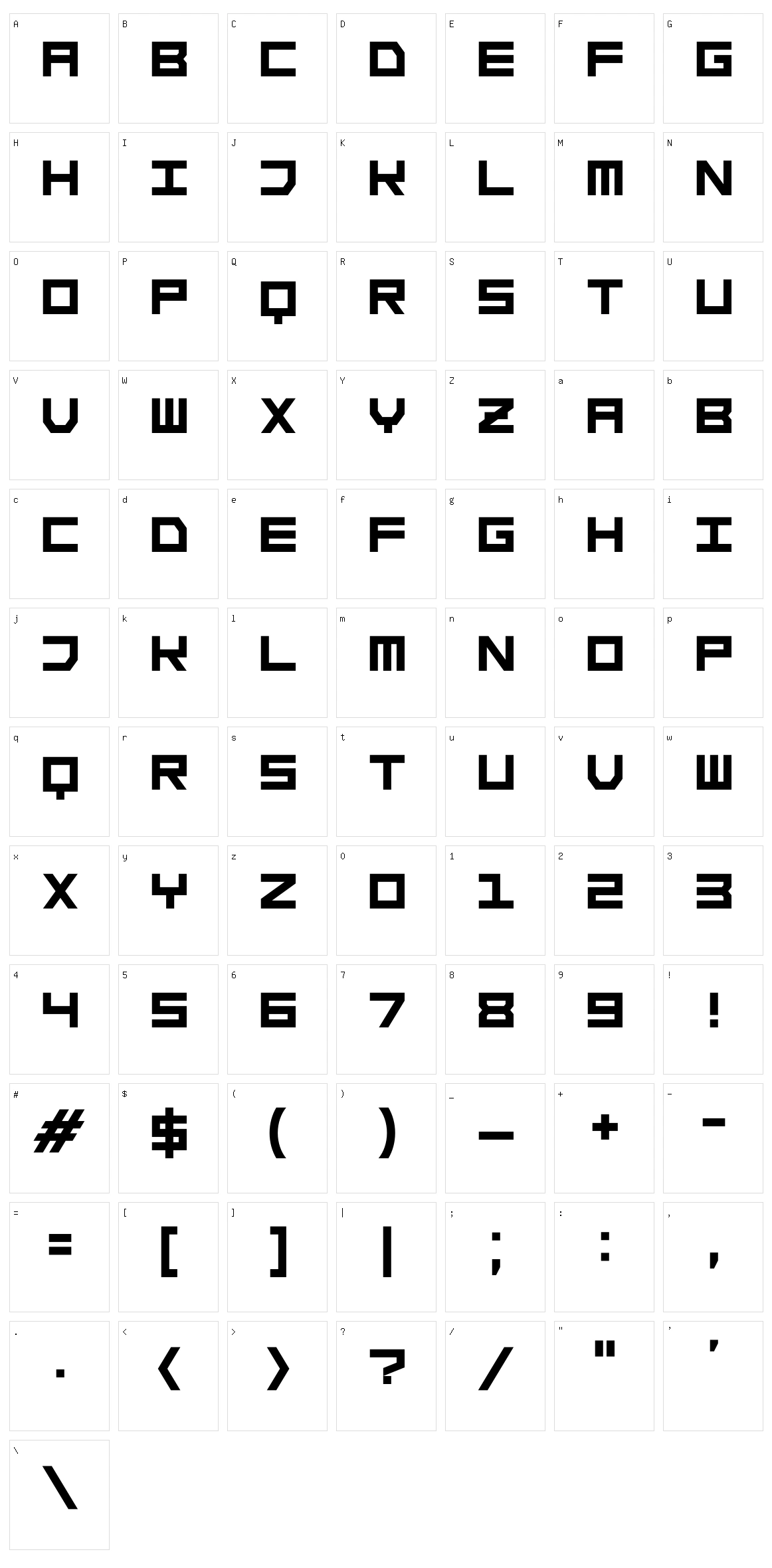 ST Simple Square Character Set