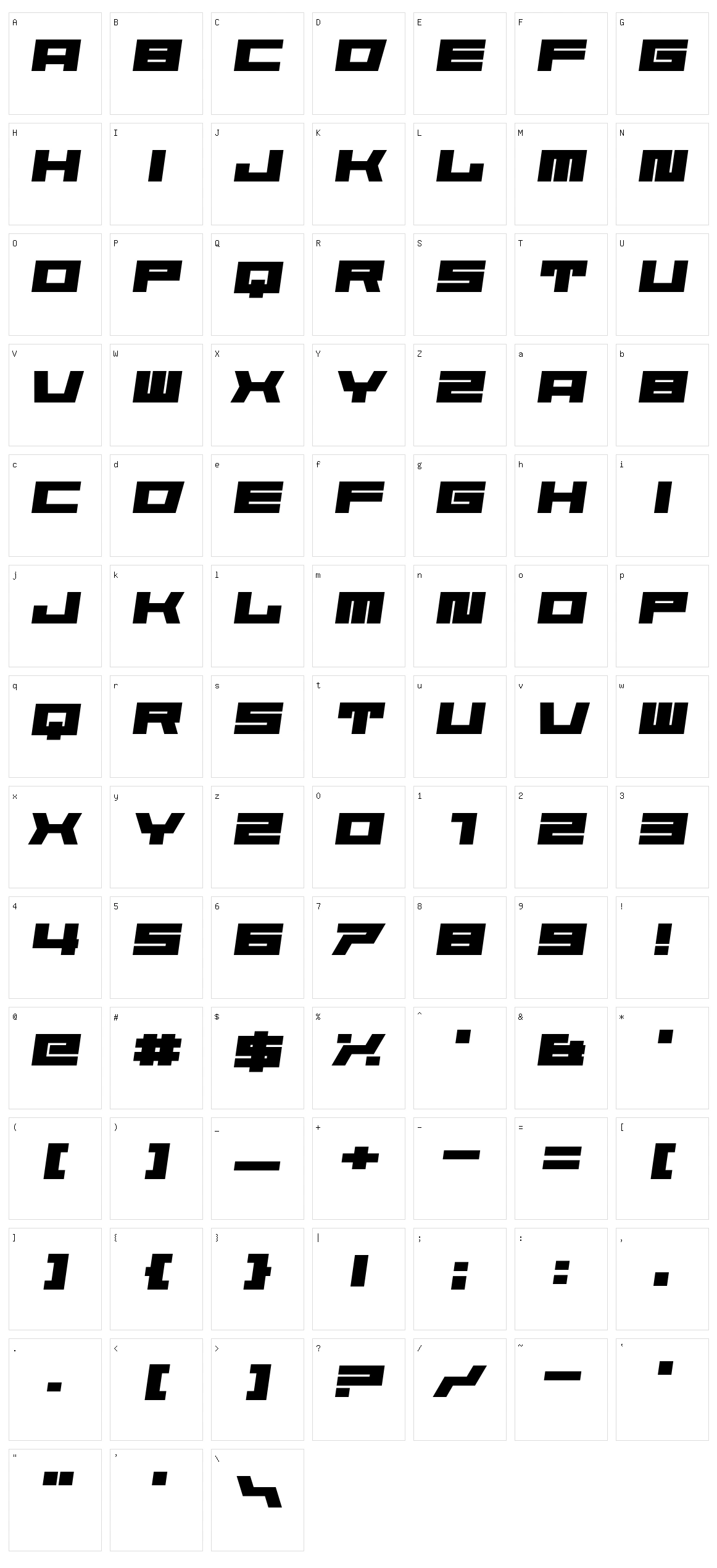 Starbirl Character Set