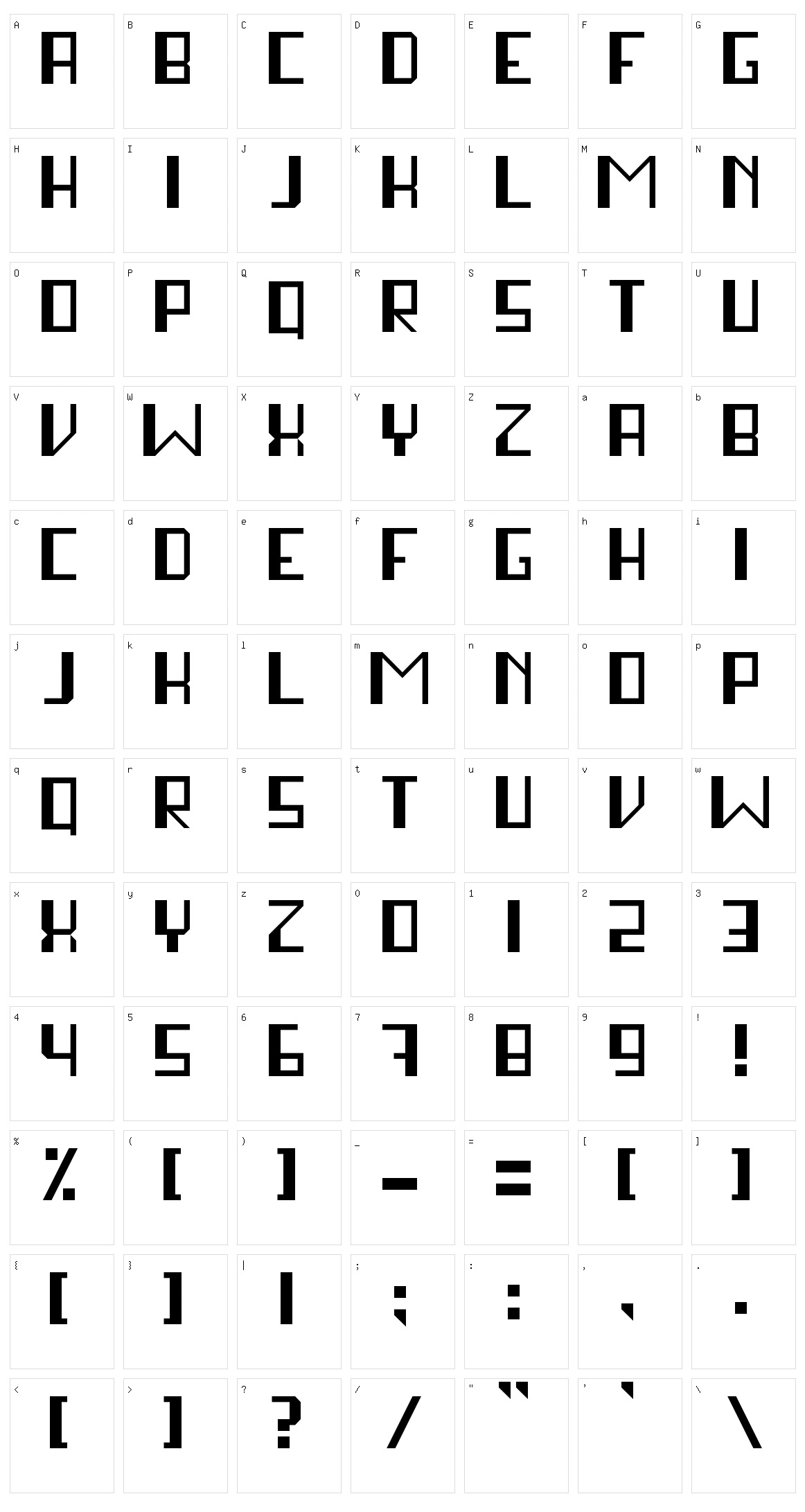 Stay In Square Character Set