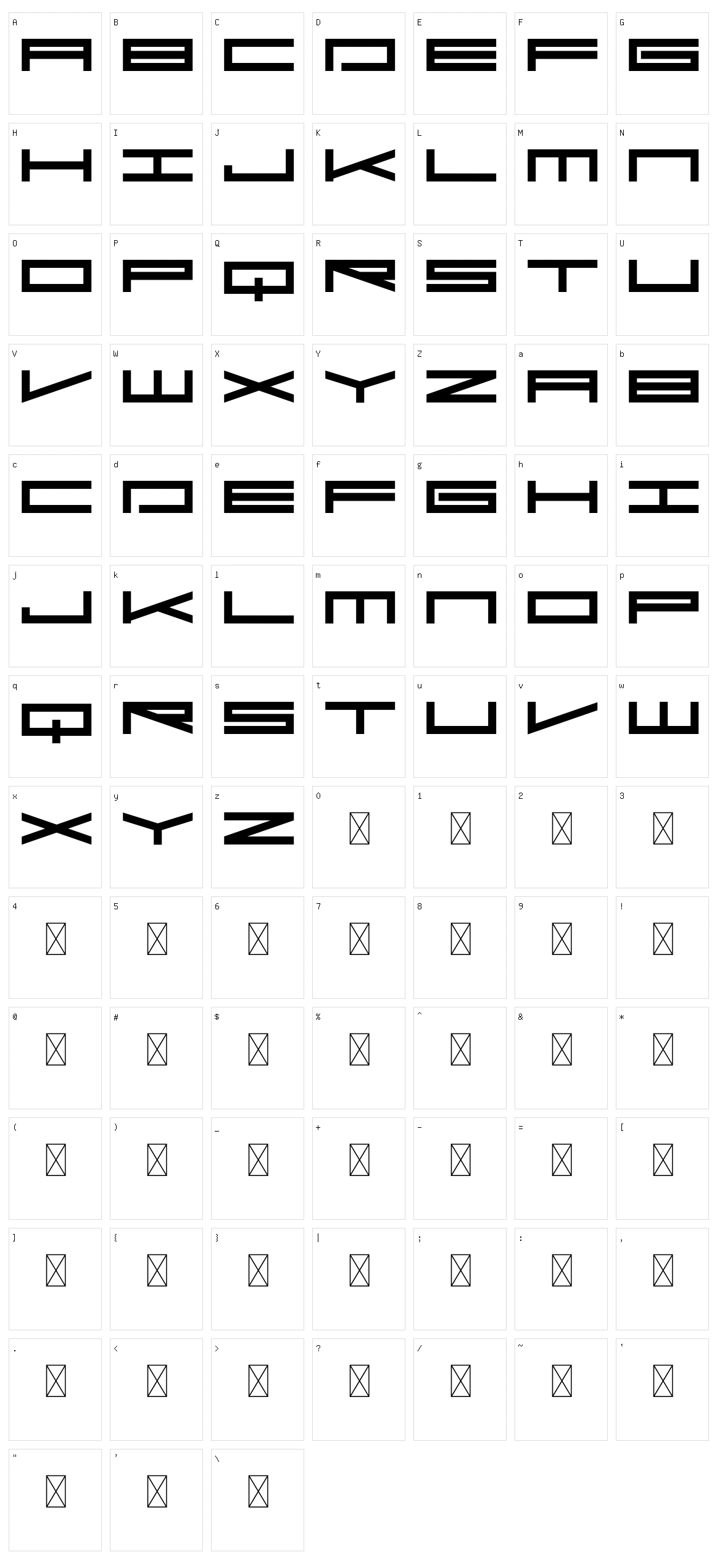 Steelbase Character Set