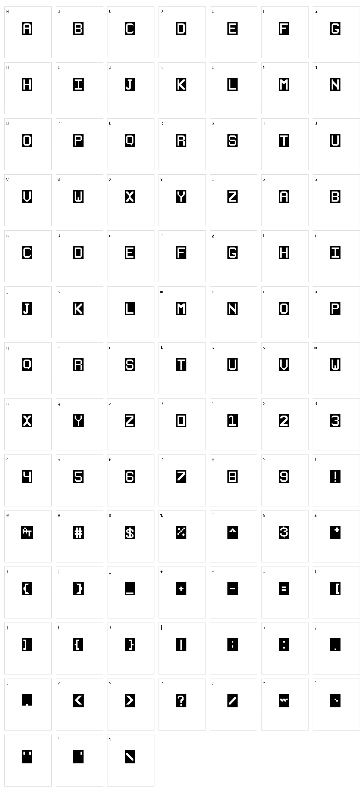 Stencilie Character Set