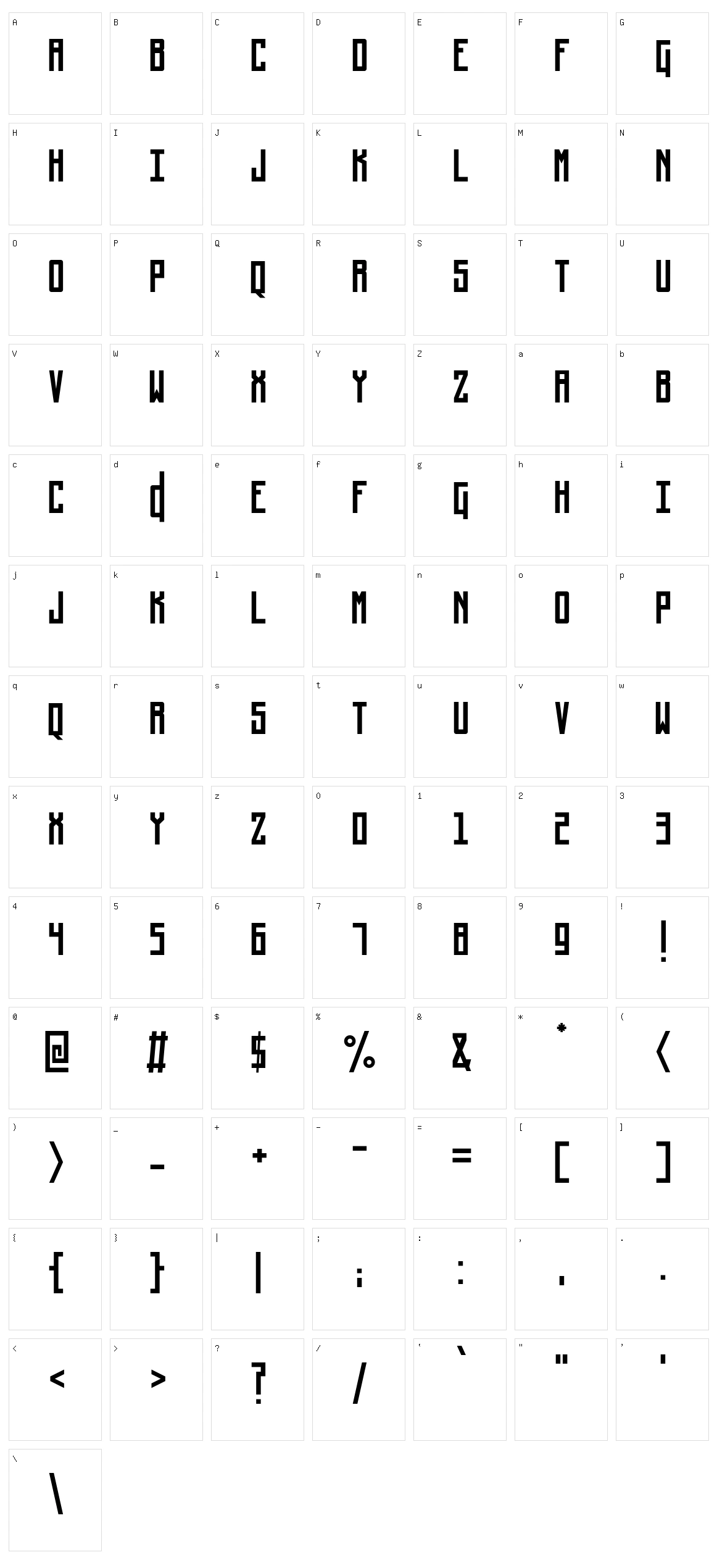 Steudel Character Set