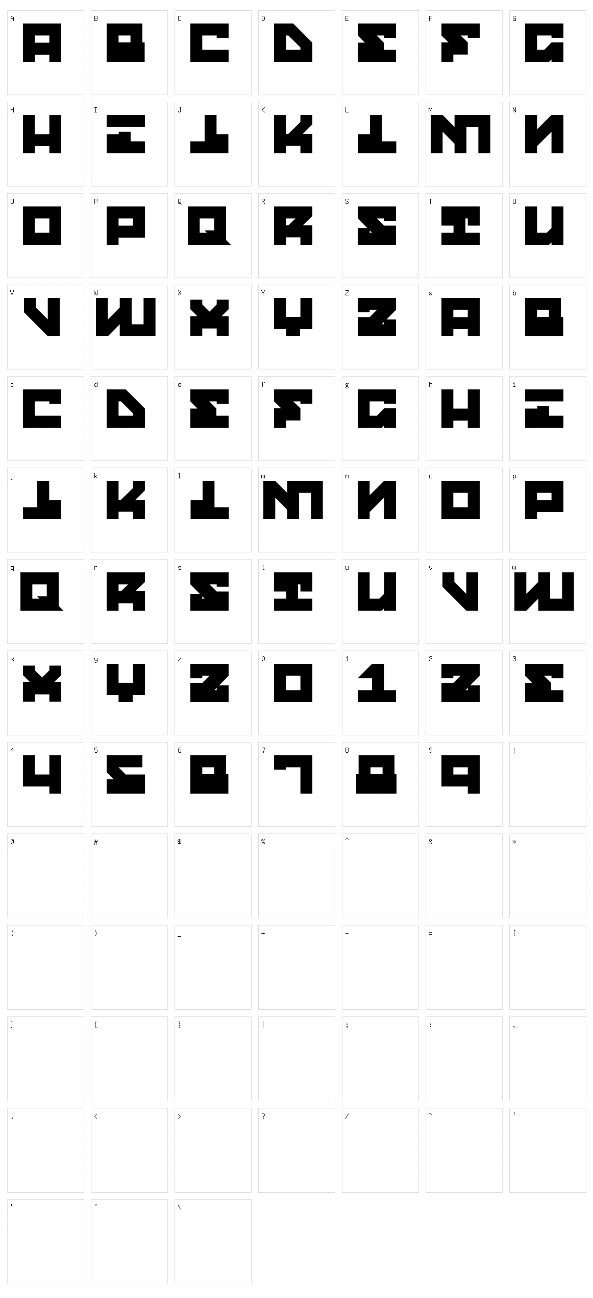 Street Robot Slab Character Set