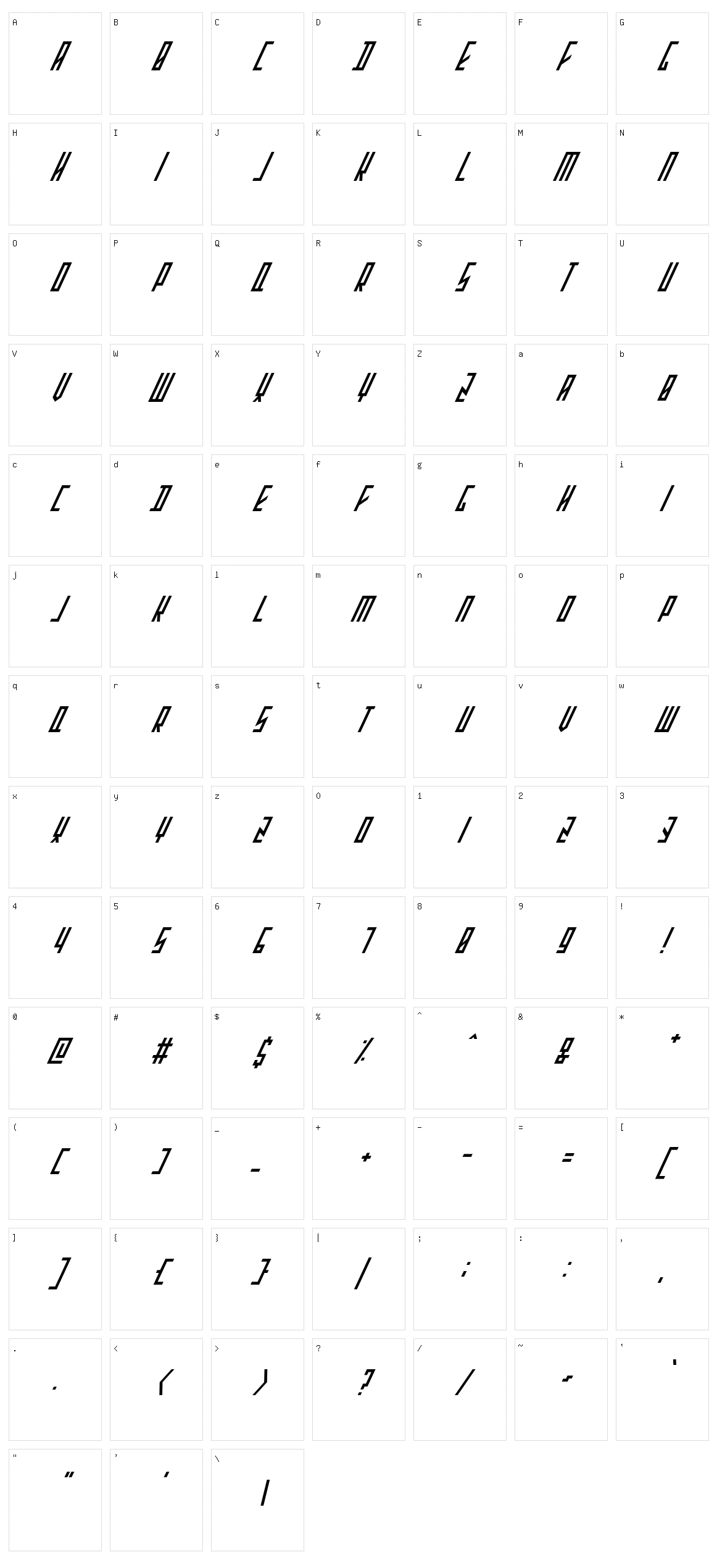 Stretched Electrons Character Set