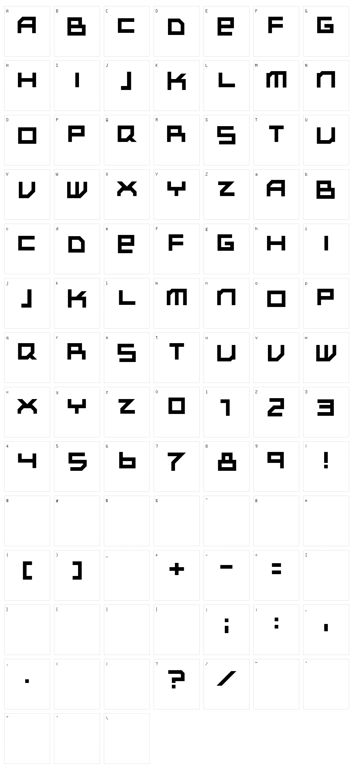 Subotnik Character Set