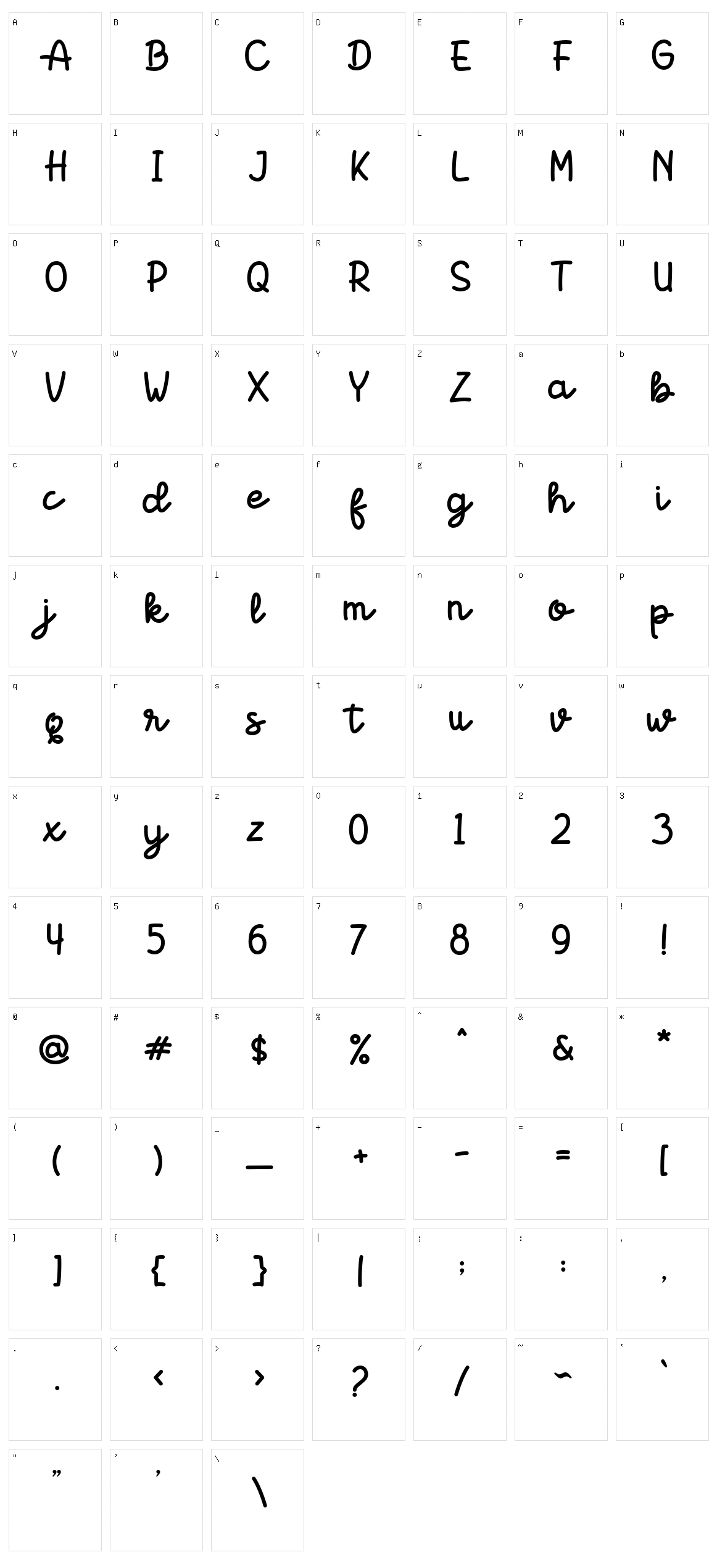 Boldins Character Set