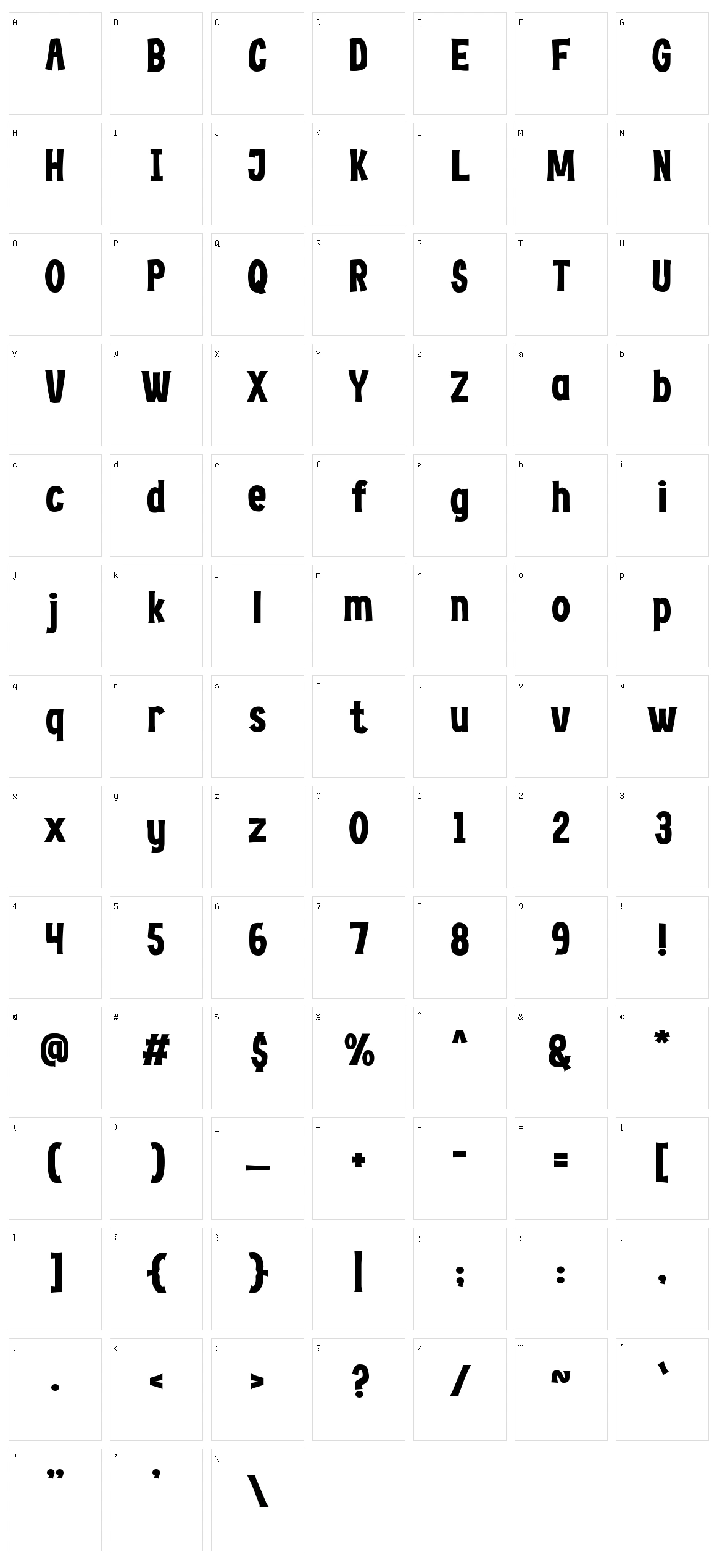 Hoodville Character Set