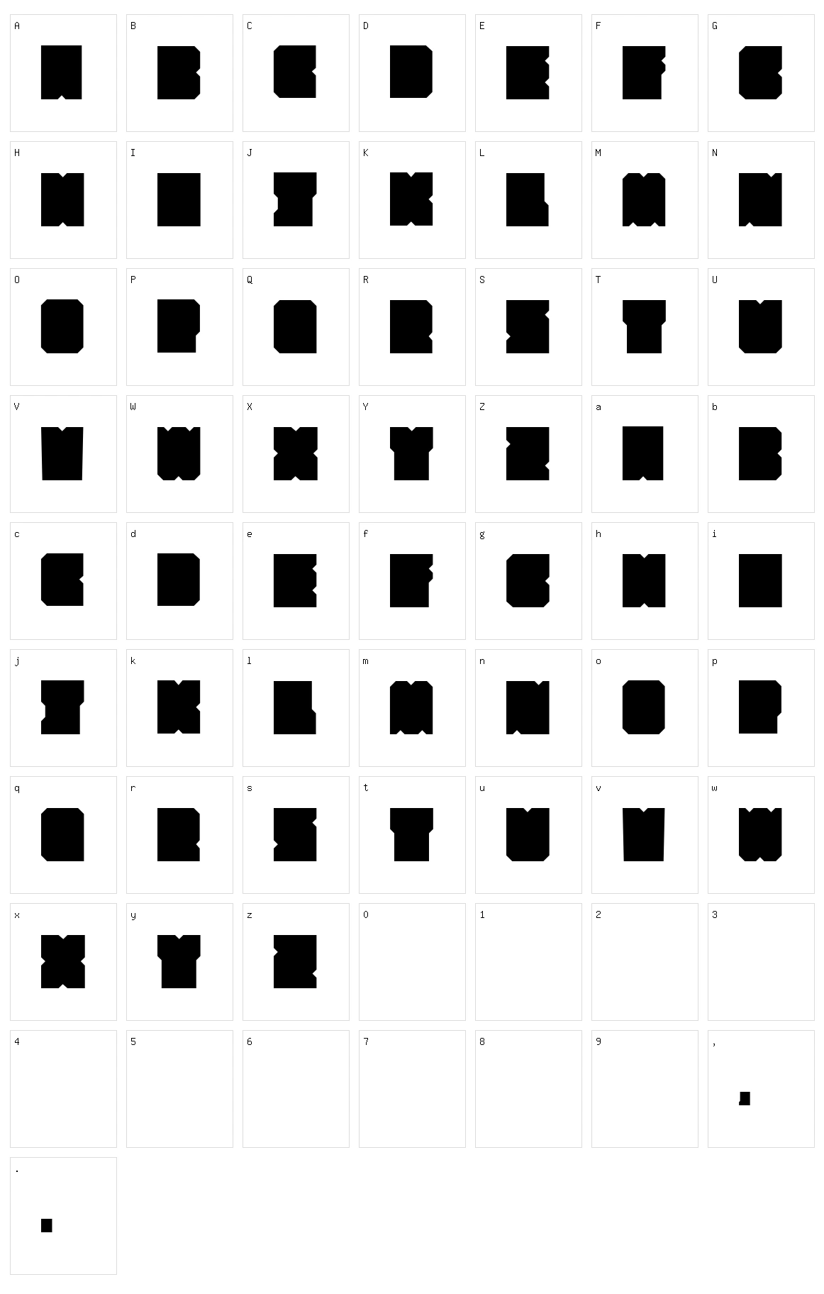 SubSquare Character Set