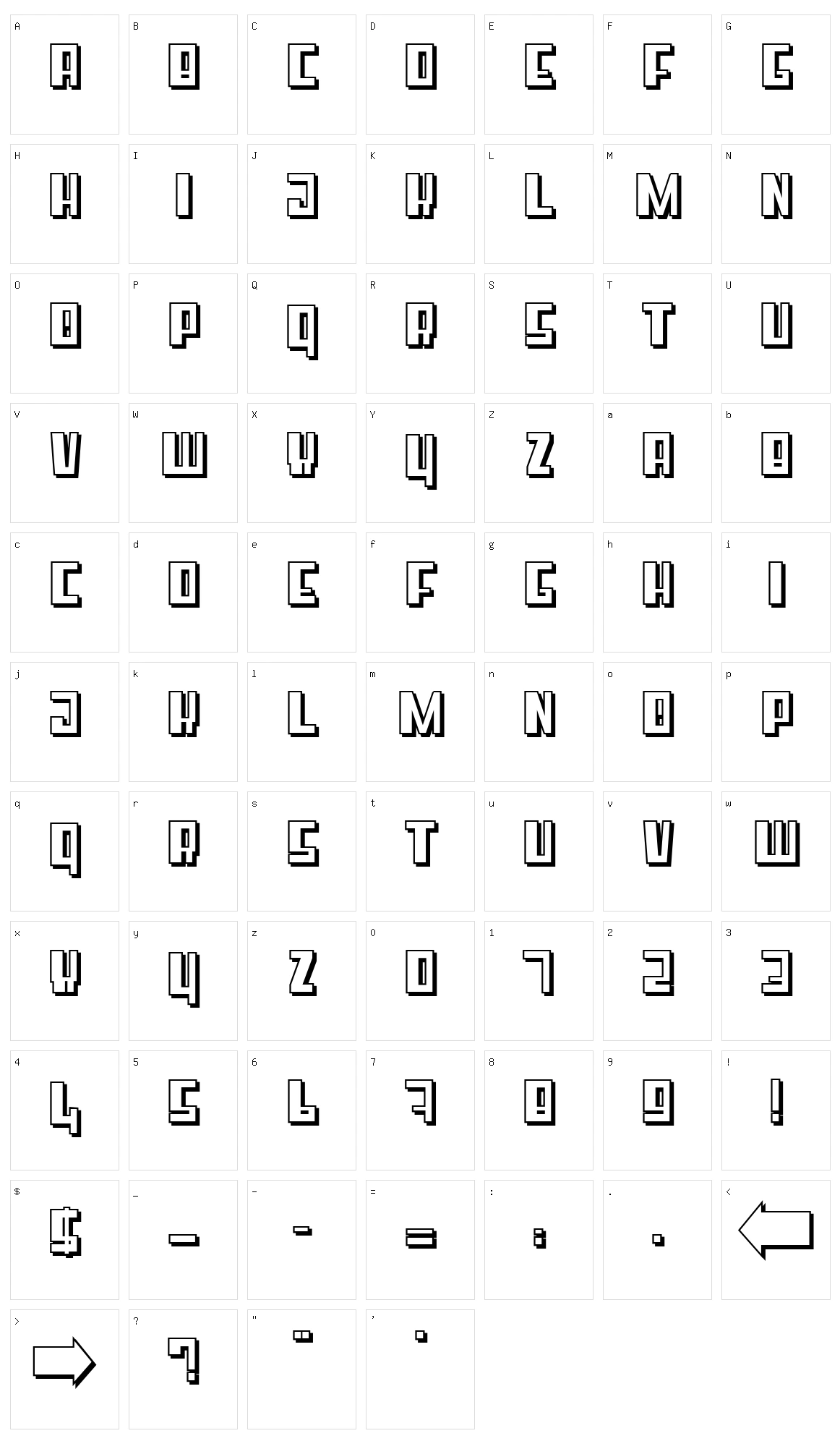 Super Cube Character Set