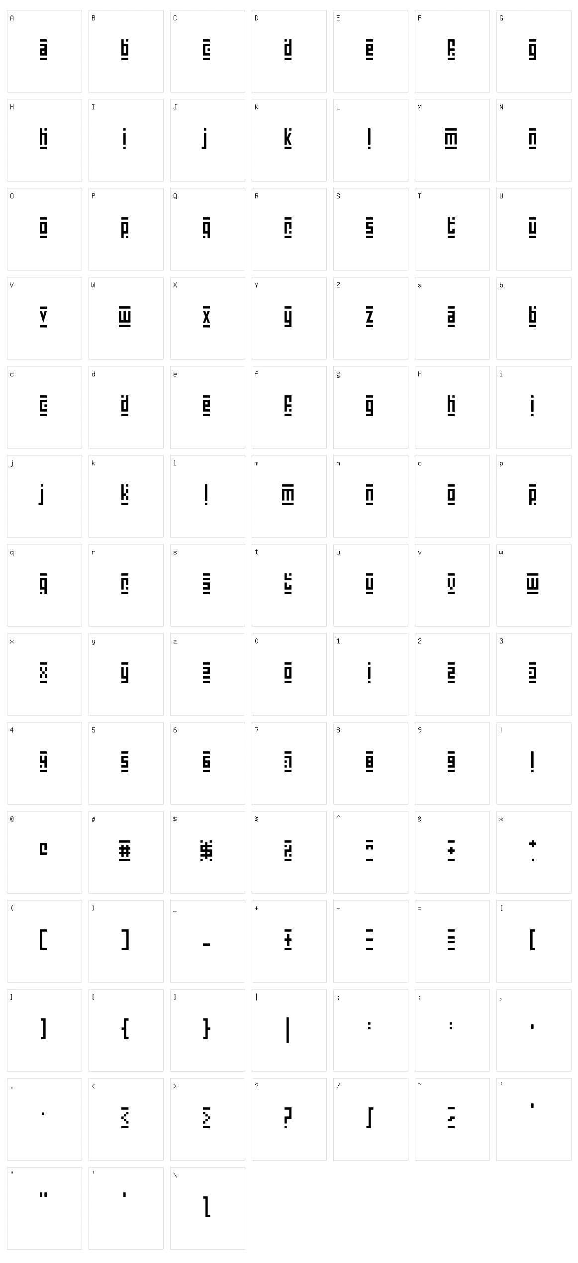 Super Skinny Pixel Bricks Character Set