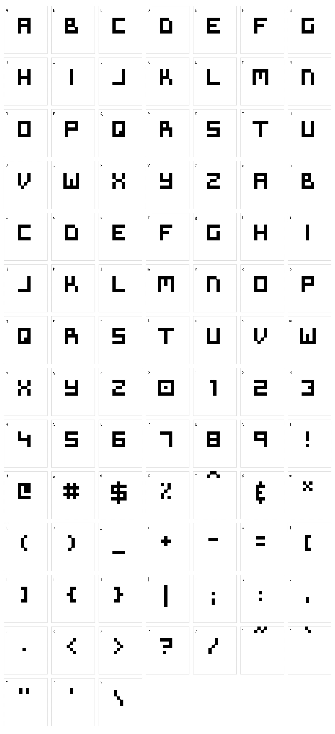 Symtext Character Set