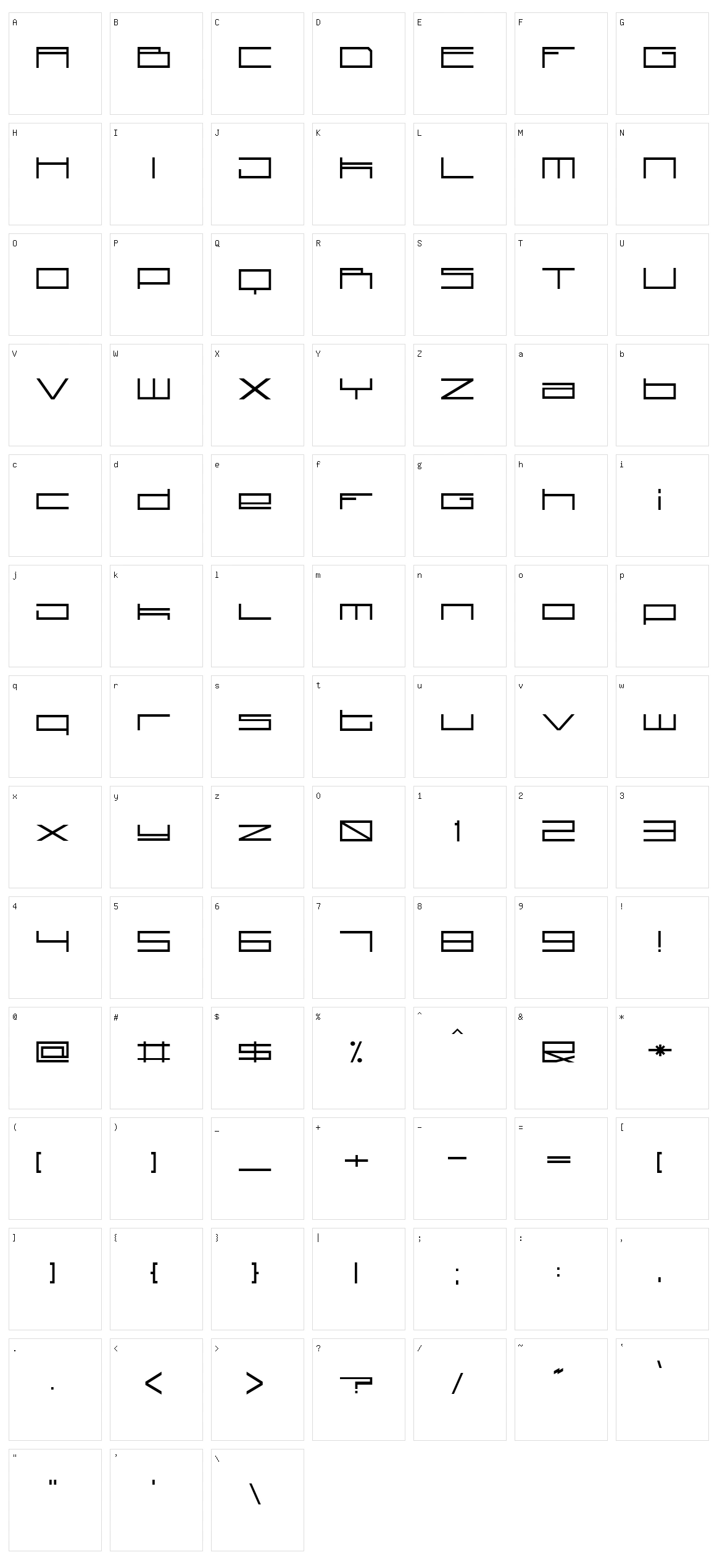 Technoid Character Set