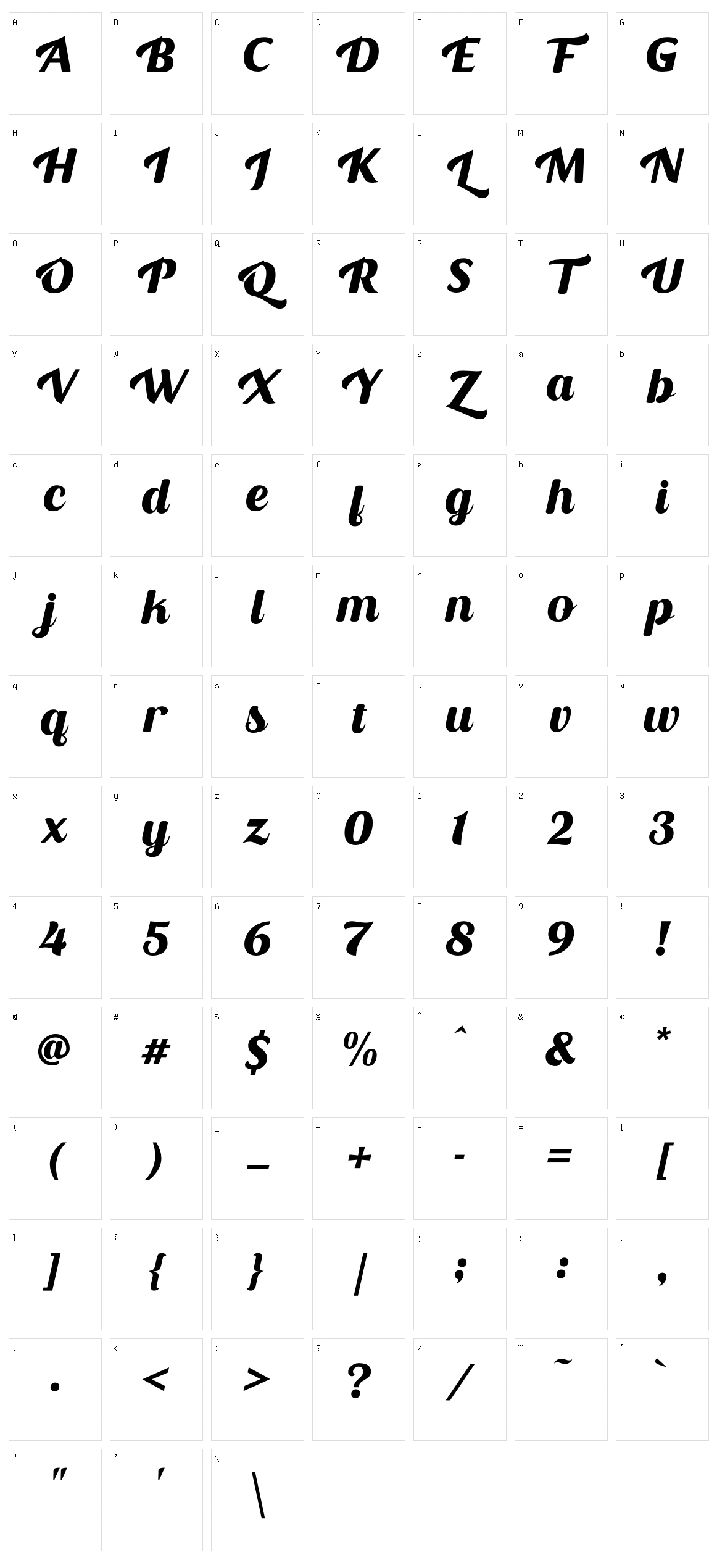Otista Character Set