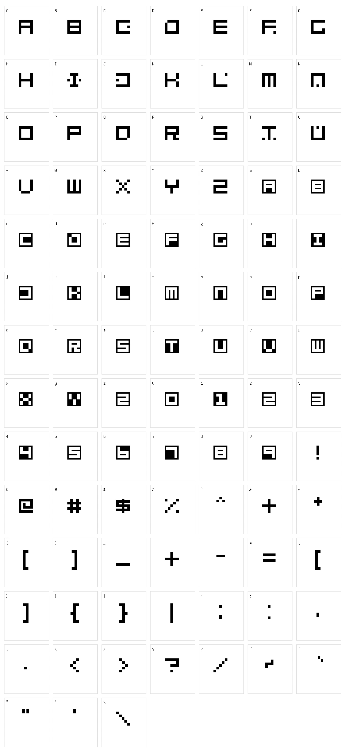 Terrablox Character Set