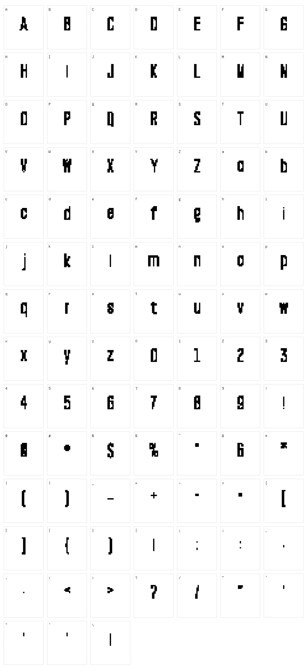 Terrage Character Set