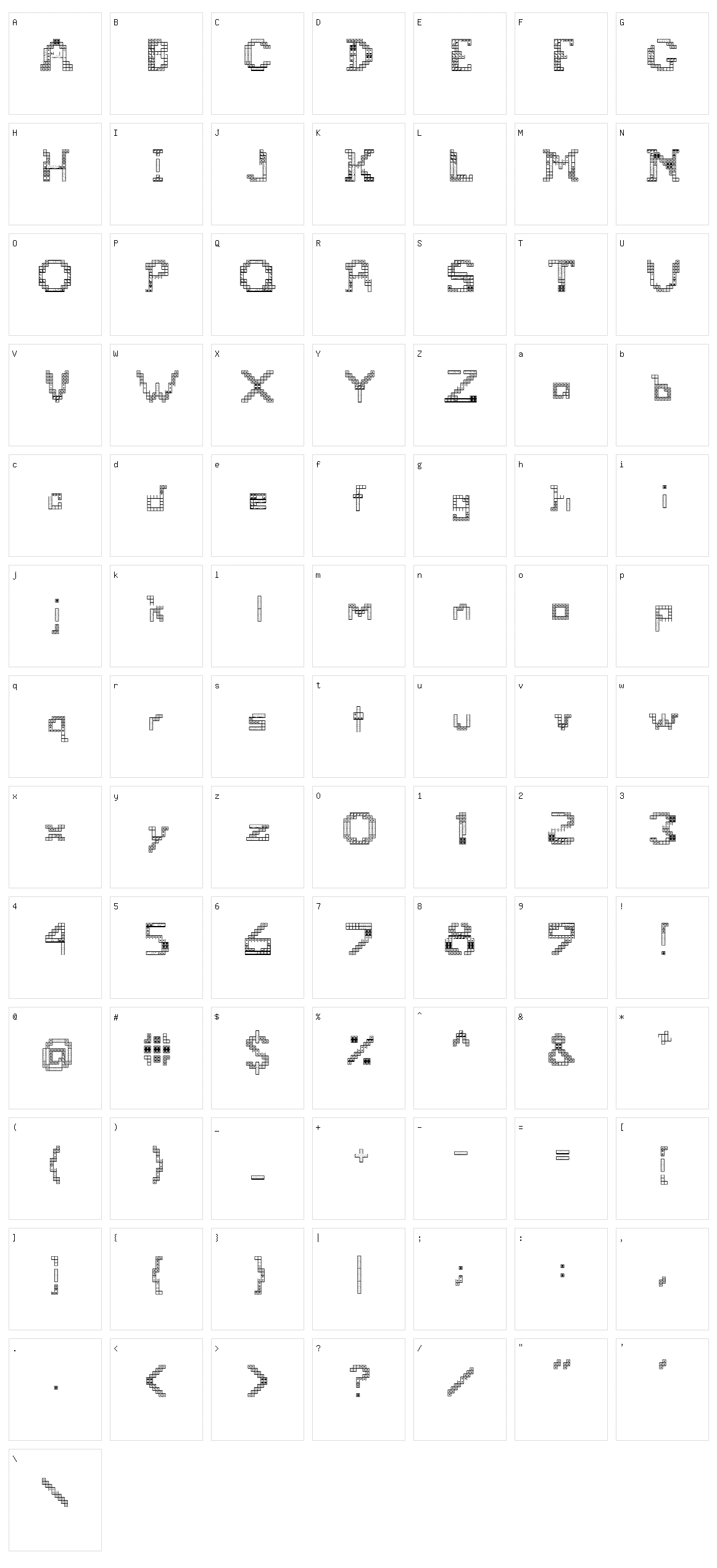 Tetris 2 Character Set