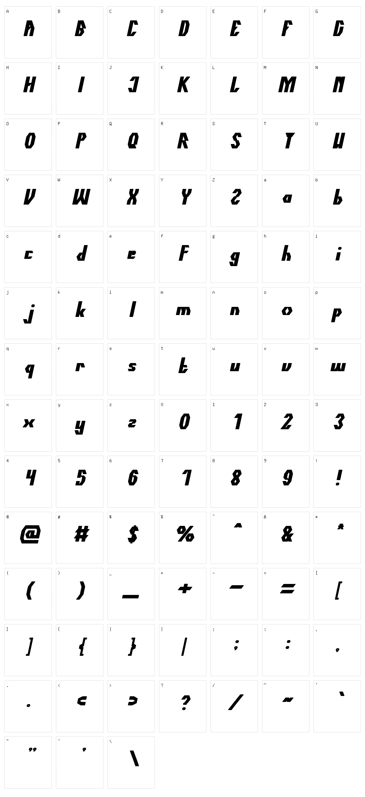 The Quick Character Set