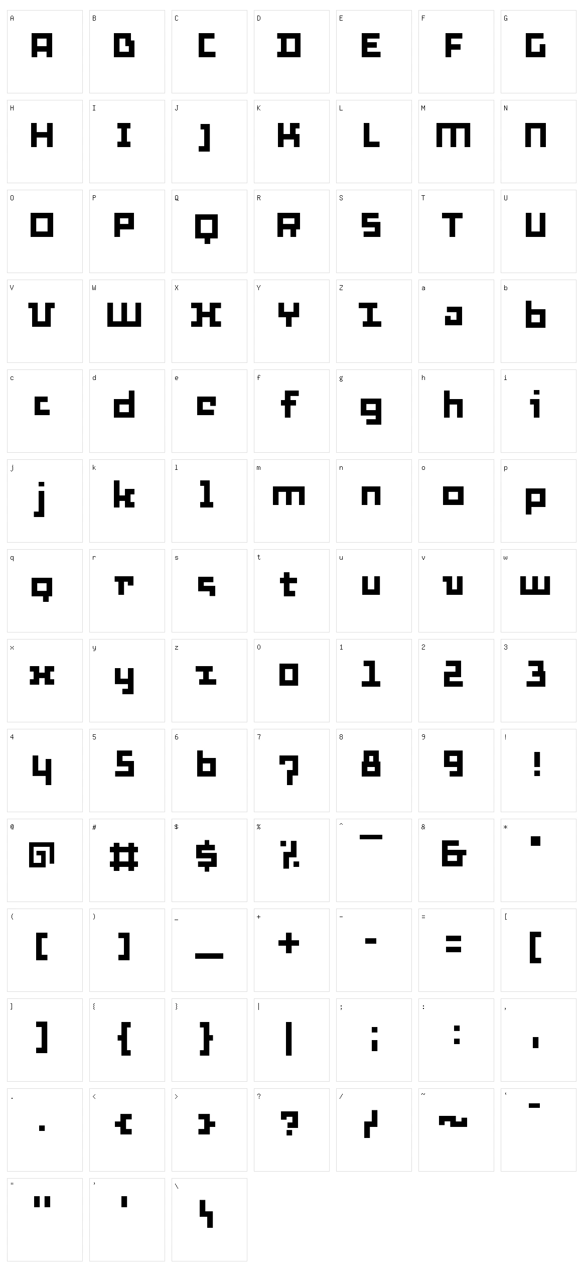 Thirtysix Character Set