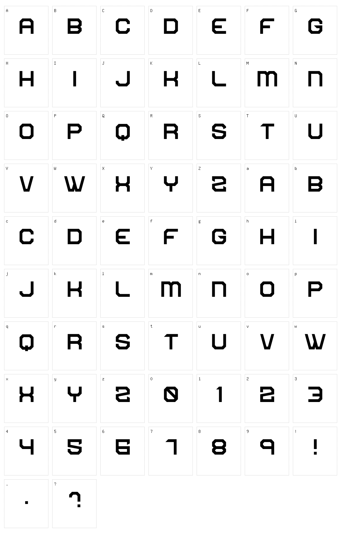 Three Point Character Set