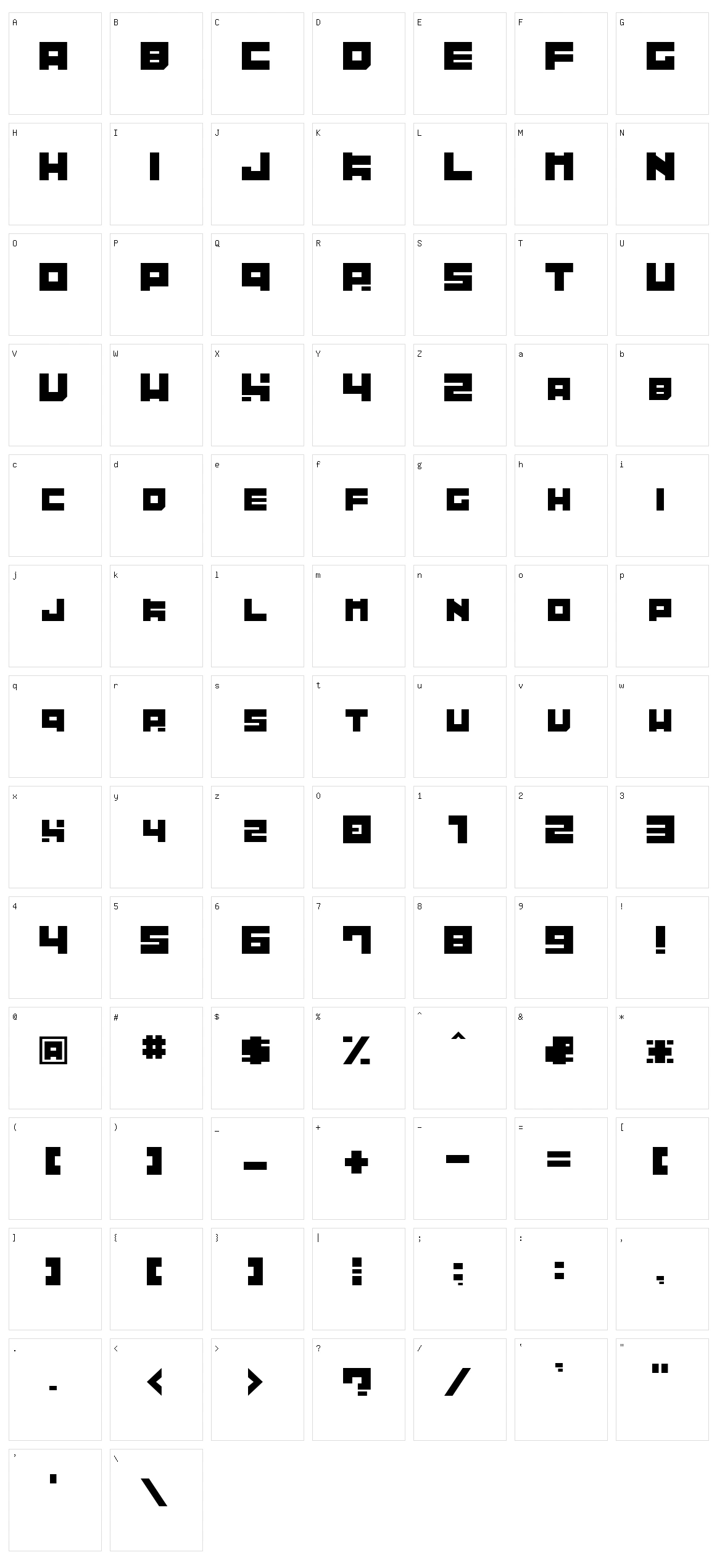 Tibitto Character Set