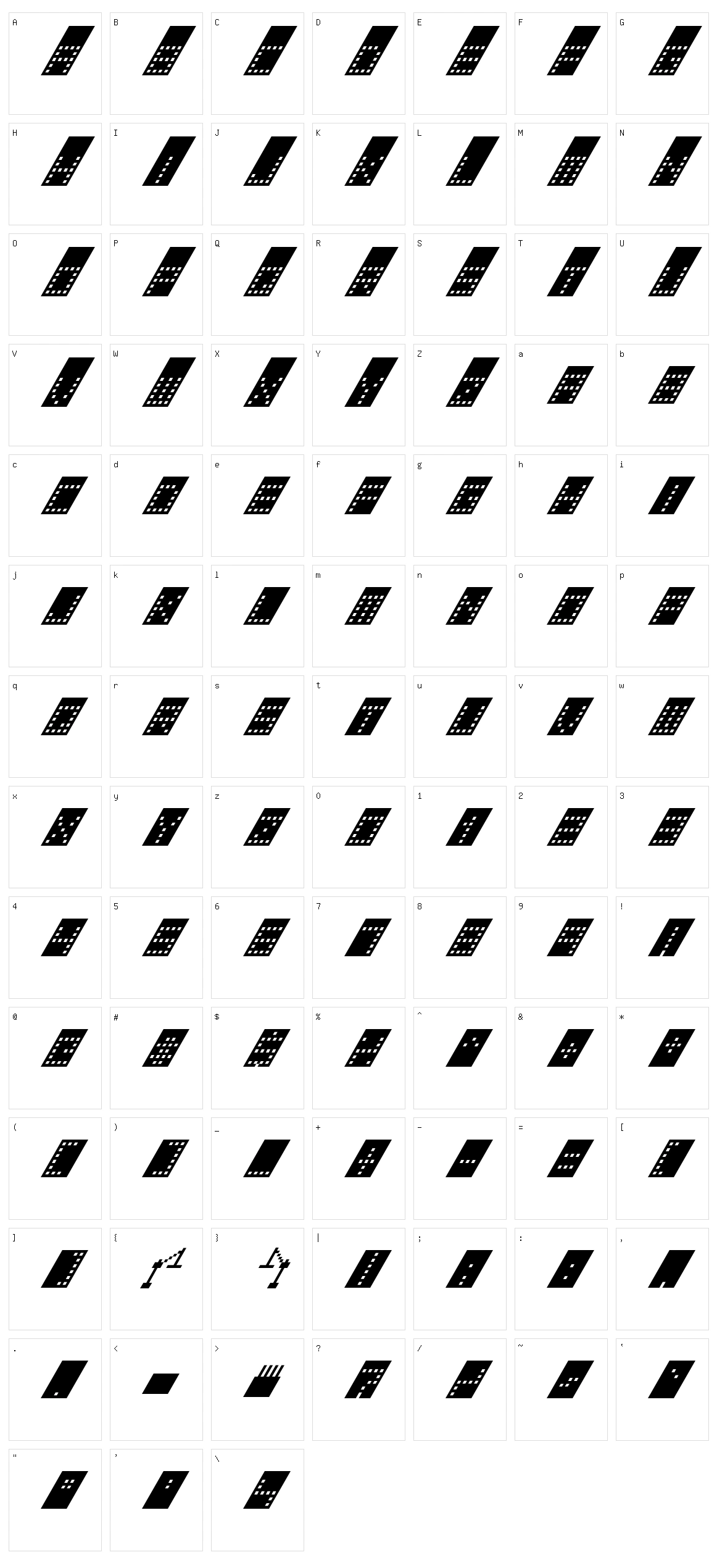 Tower Block Character Set