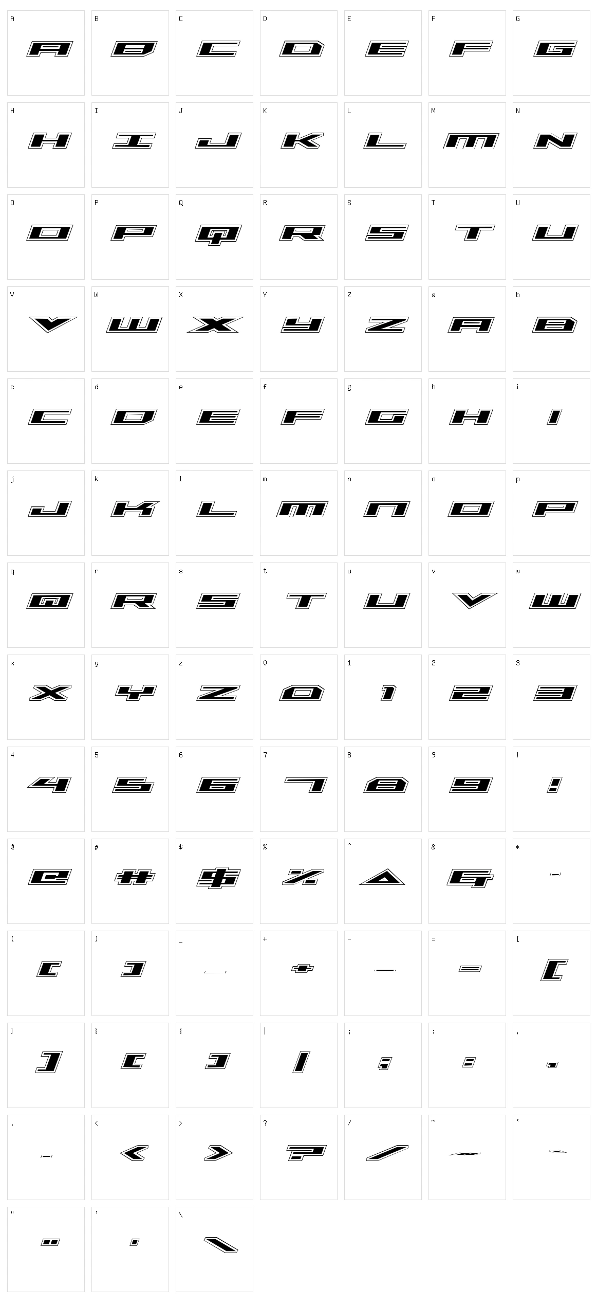 Trireme Character Set