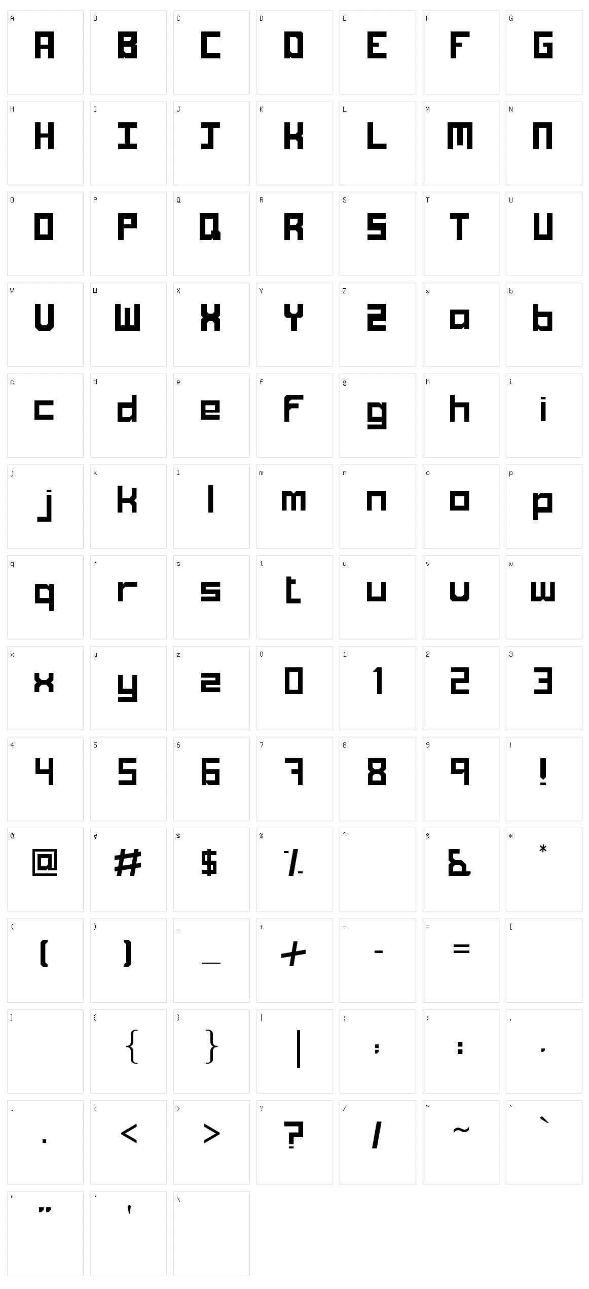 Trompus Character Set