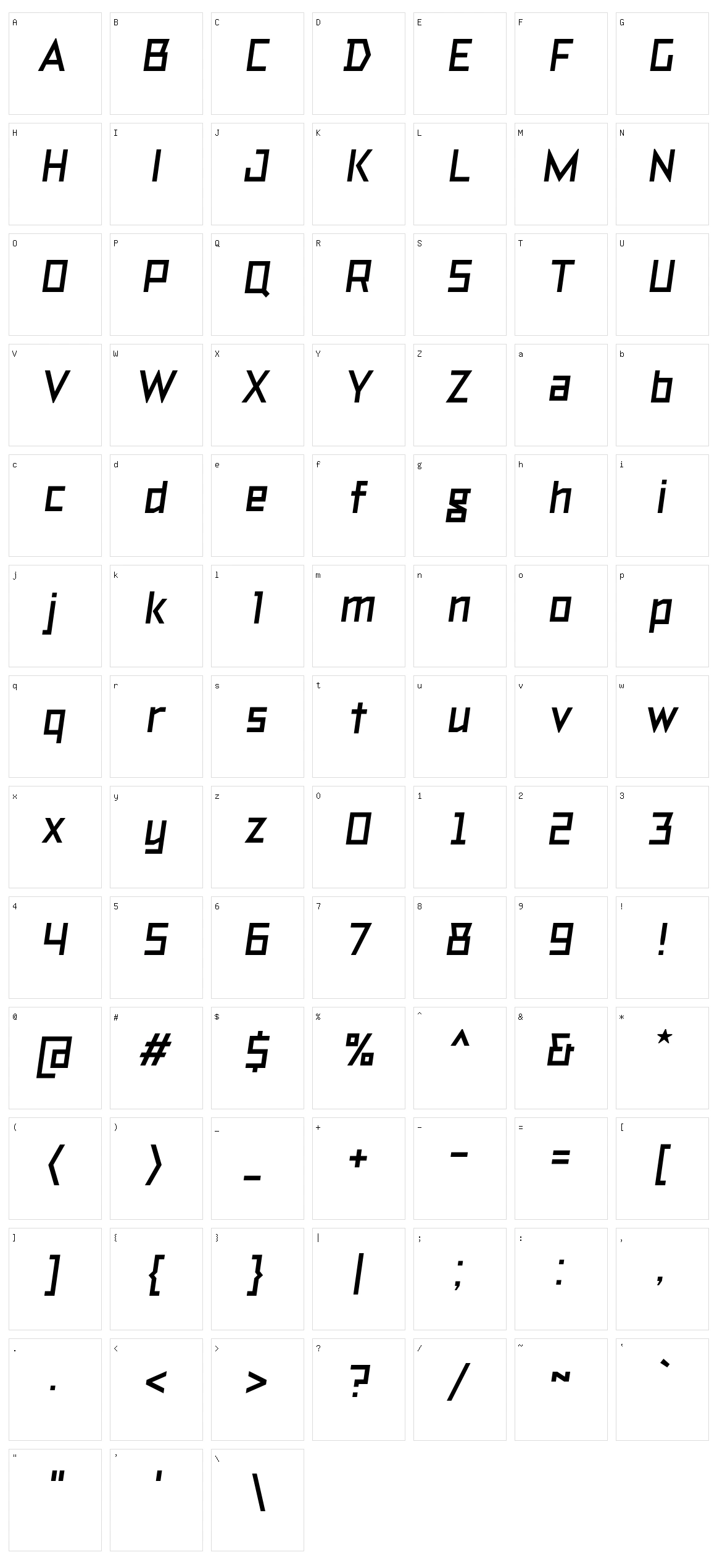 TT Bricks Character Set