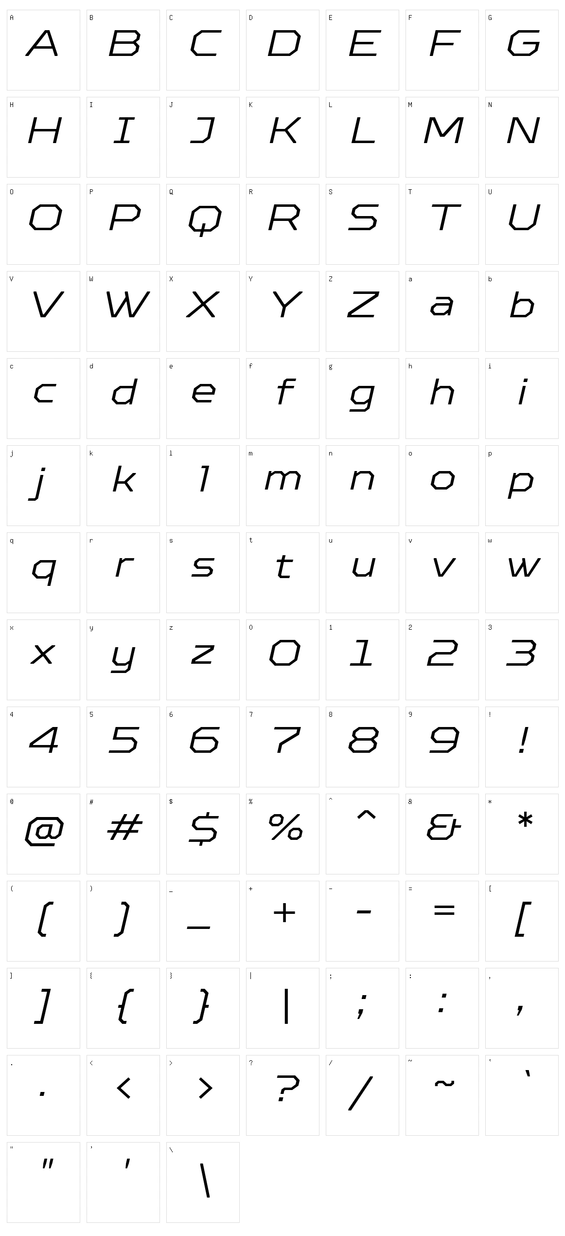 TT Octosquares Character Set