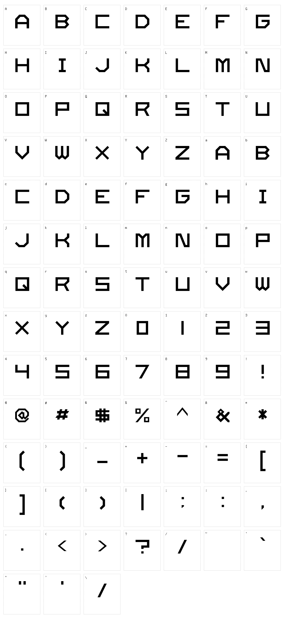 Twode.no Character Set