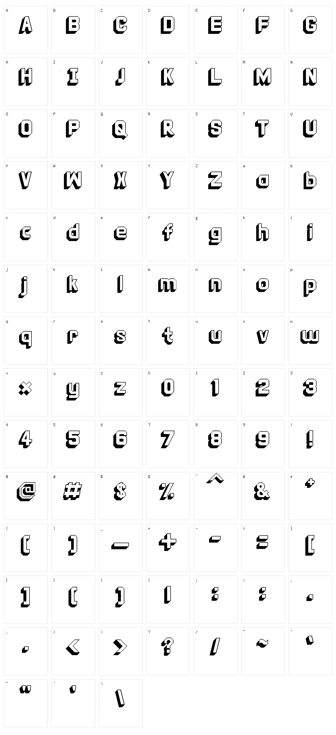 Unbutton Character Set