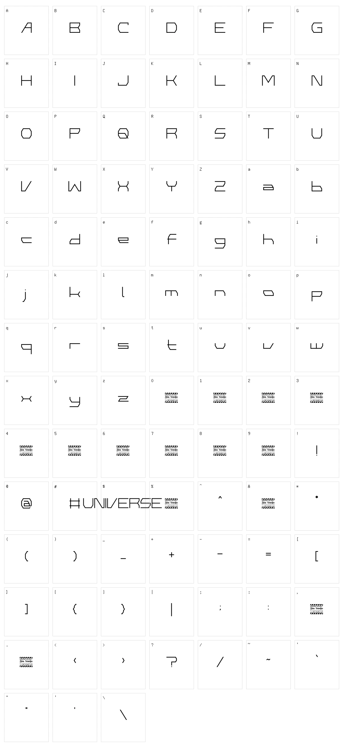 Universe Character Set