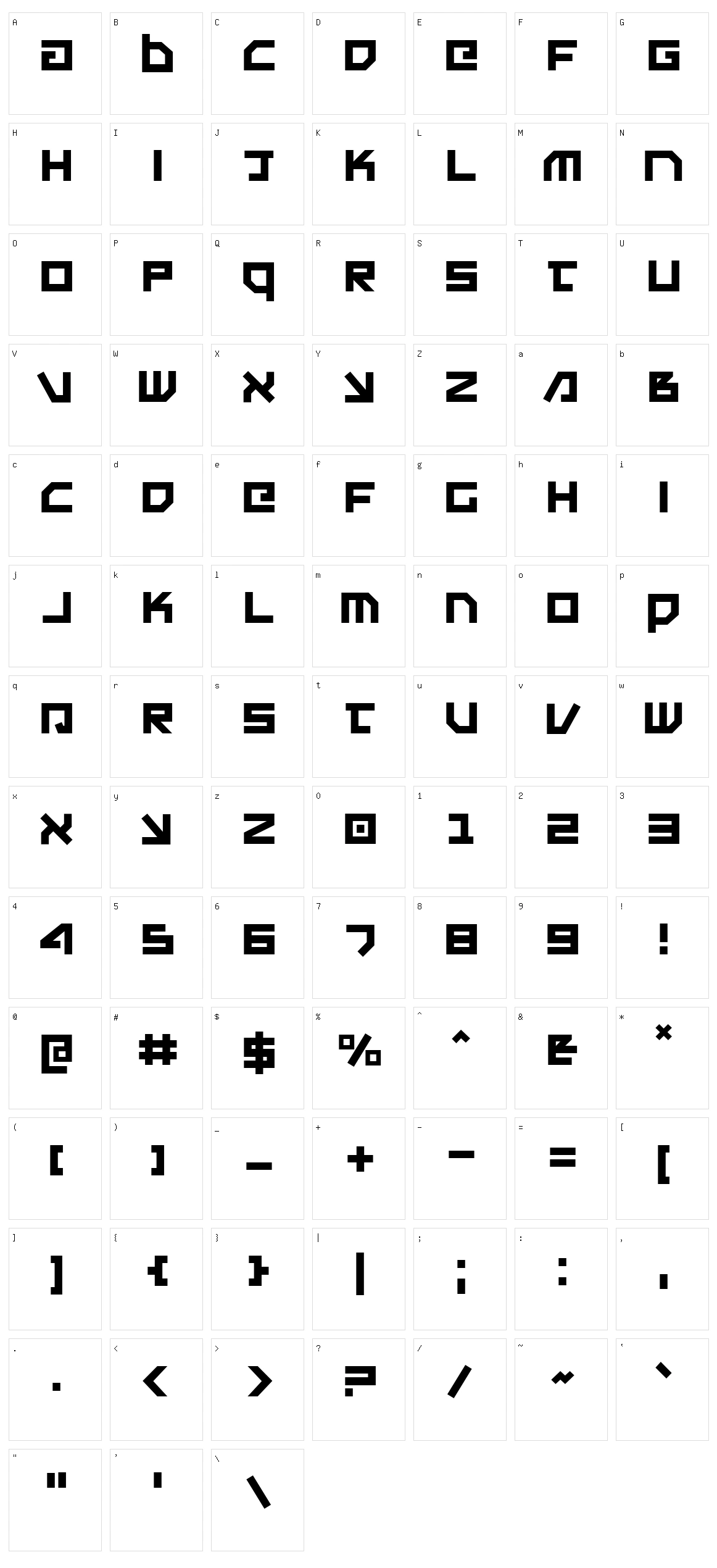 Uno Estado Character Set