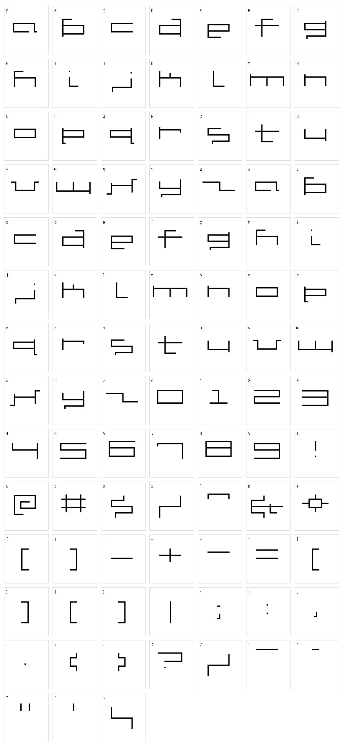 V5 Cuadra2 Character Set