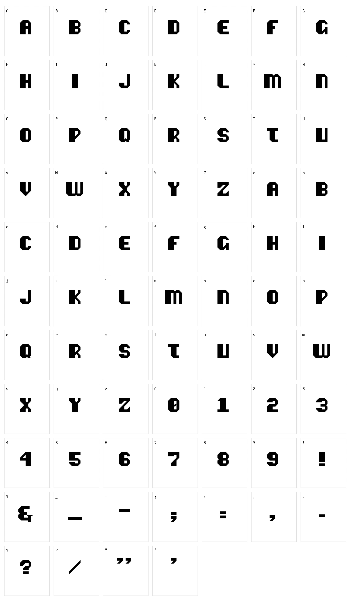 Vipond Octic Character Set